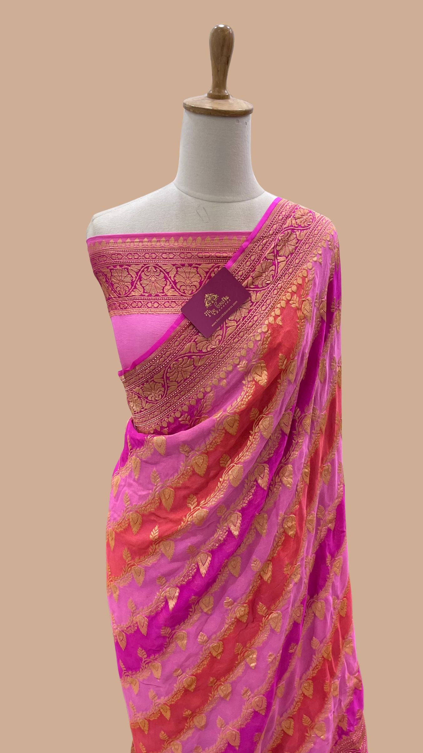 Khaddi Georgette Handloom Banarasi Saree