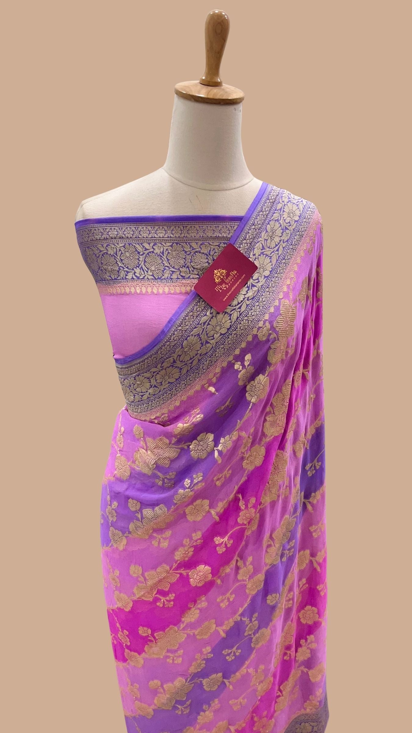 Khaddi Georgette Handloom Banarasi Saree