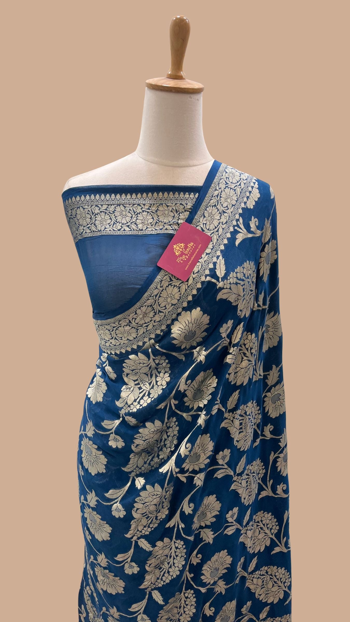 Khaddi Georgette Handloom Banarasi Saree