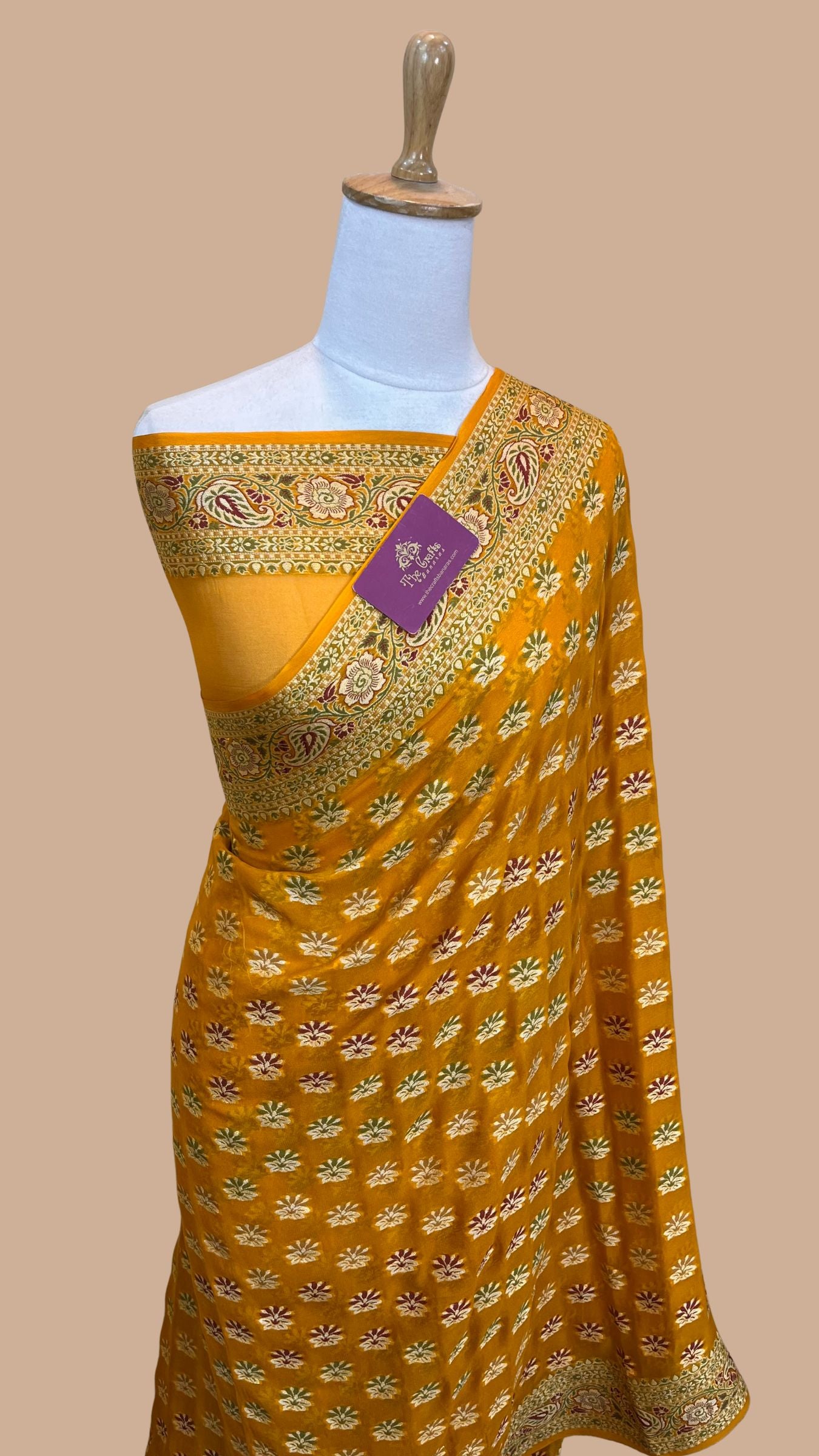 Pure Khaddi Chiffon Banarasi Saree