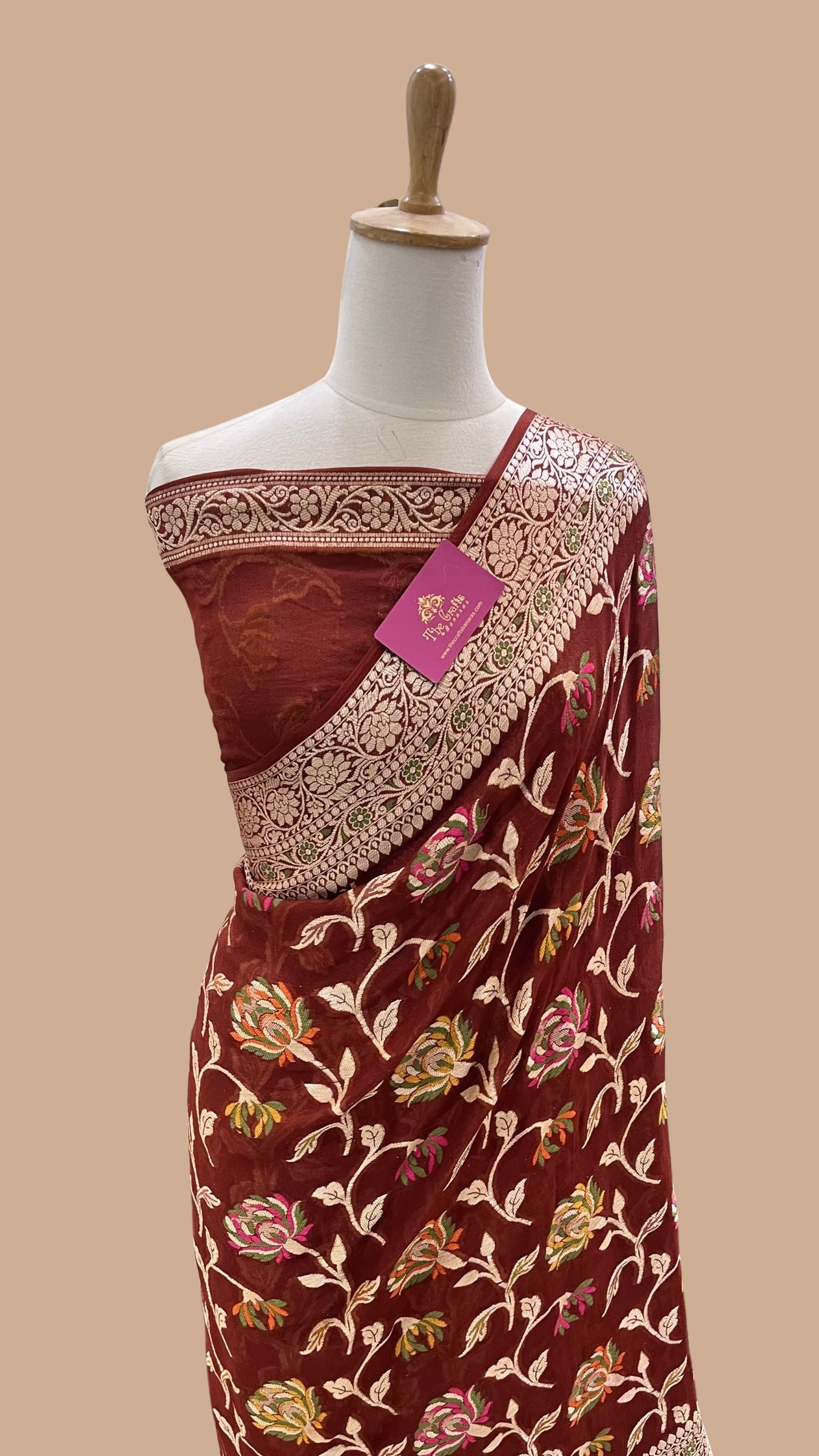 Pure Khaddi Chiffon Banarasi Saree