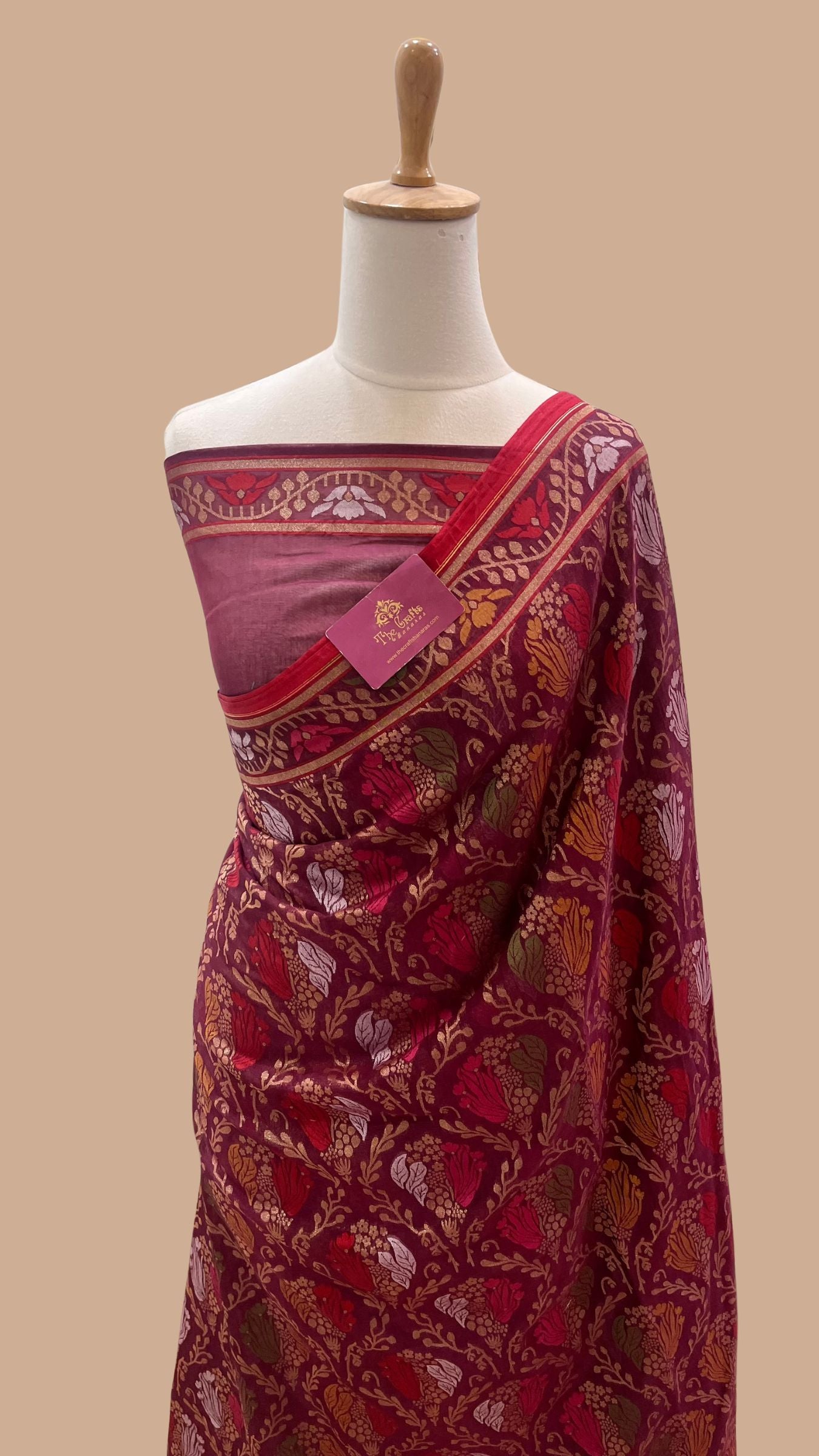 Pure Ektara Cotton Jamdani Banarasi Saree - Tilfi