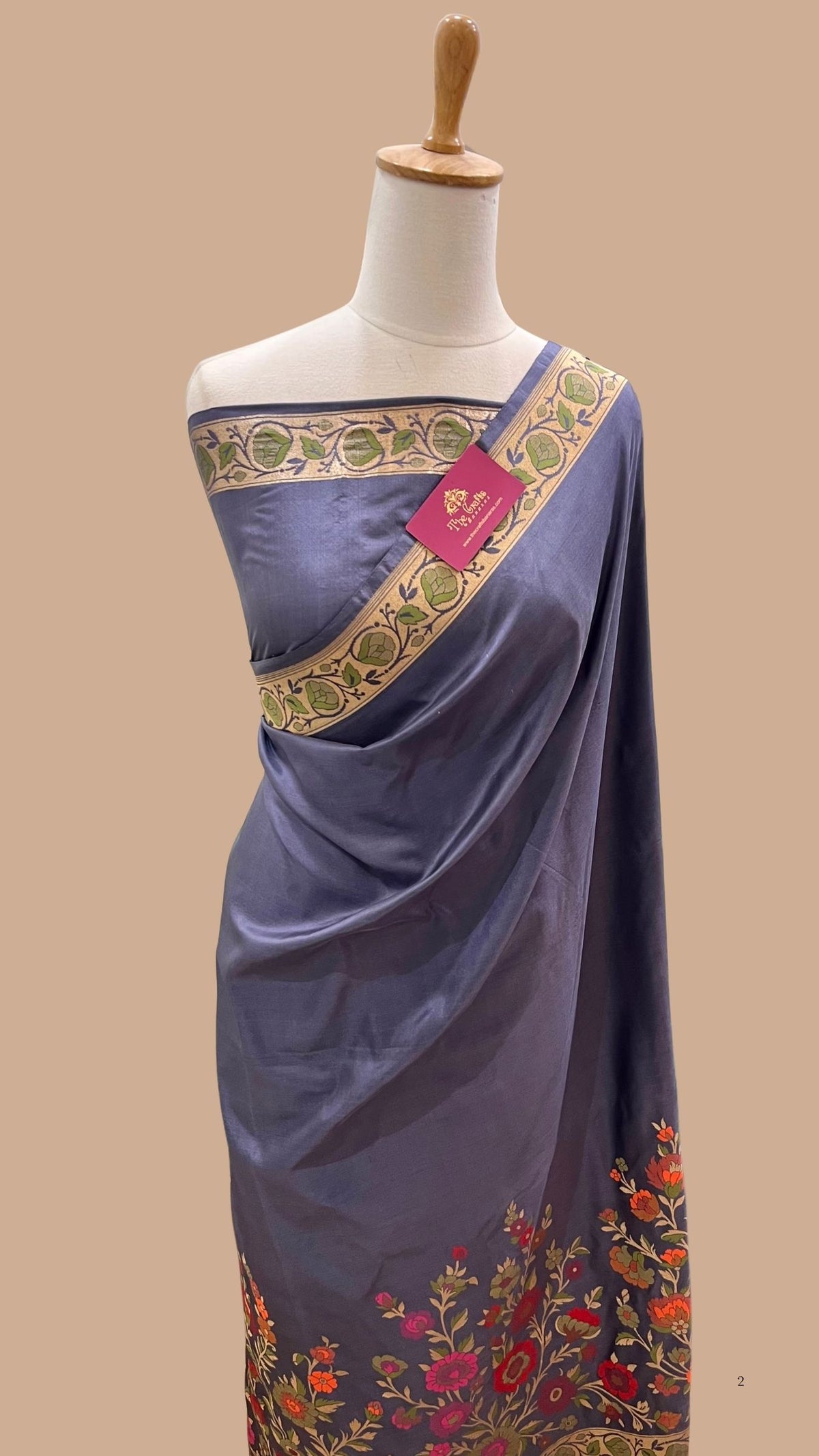 Pure Katan Silk Handloom Banarasi Saree - Tilfi Meenakari Jaal Work