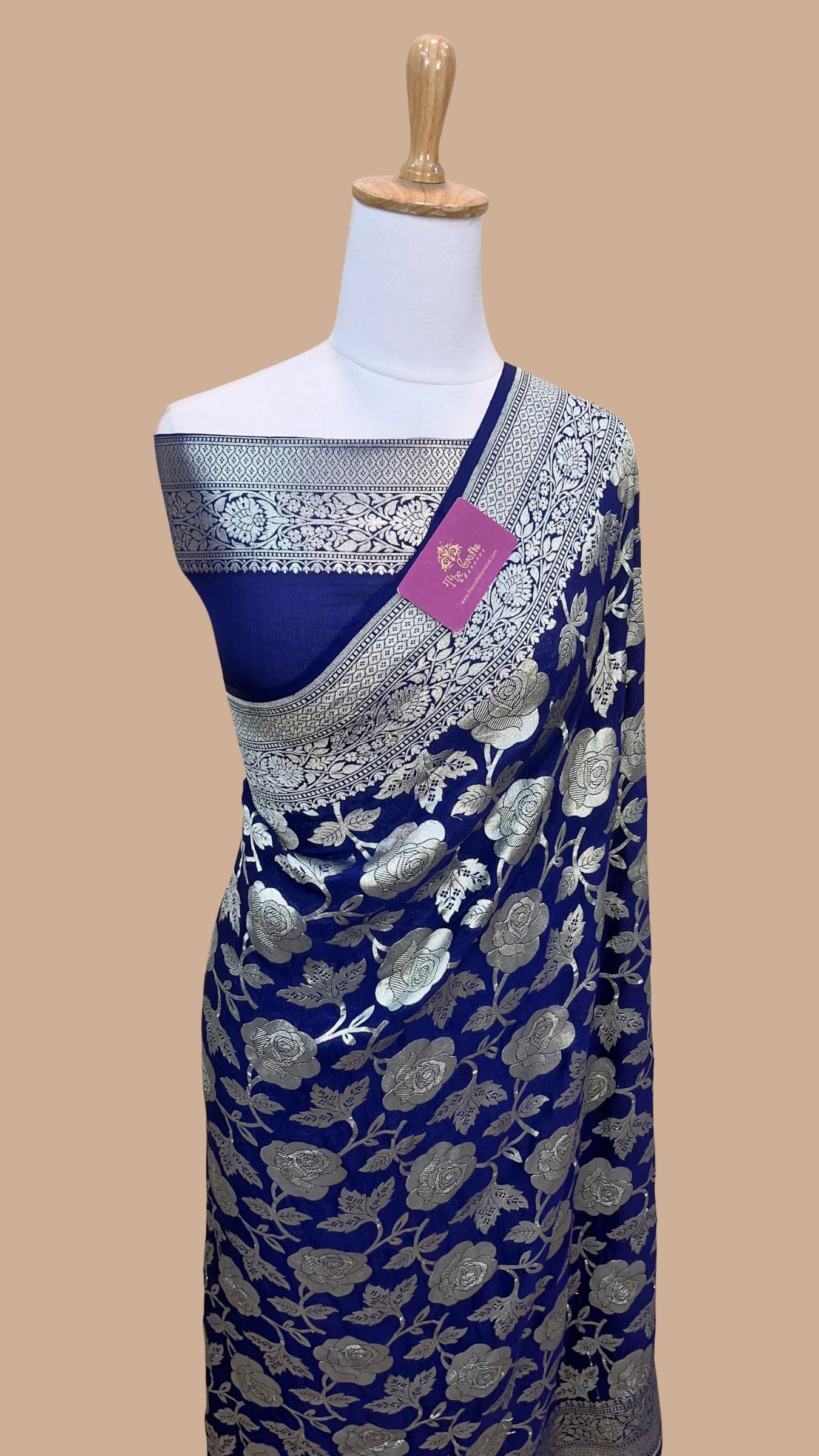 Khaddi Georgette Handloom Banarasi Saree