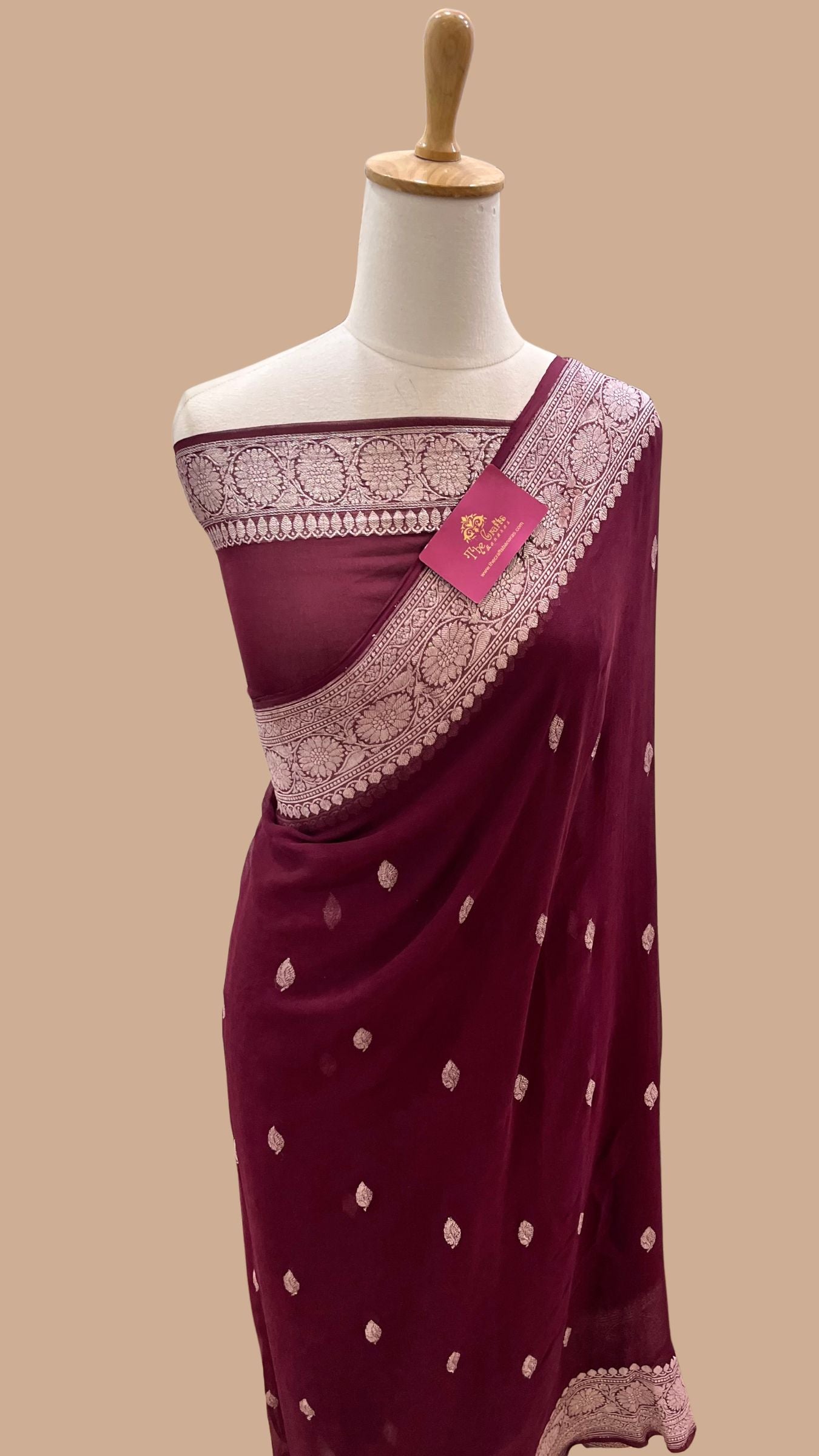 Pure Georgette Handloom Banarasi Saree
