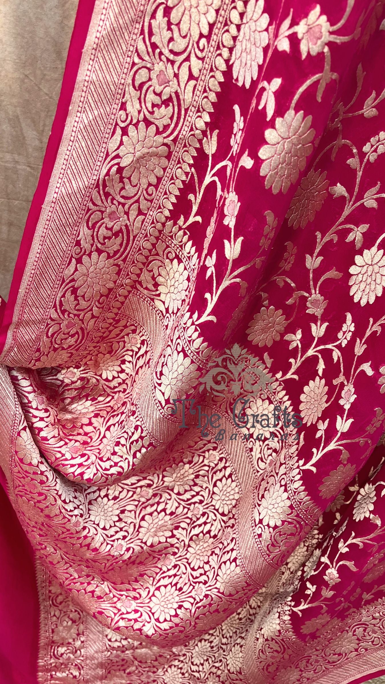 Khaddi Georgette Banarasi Saree - Water Zari