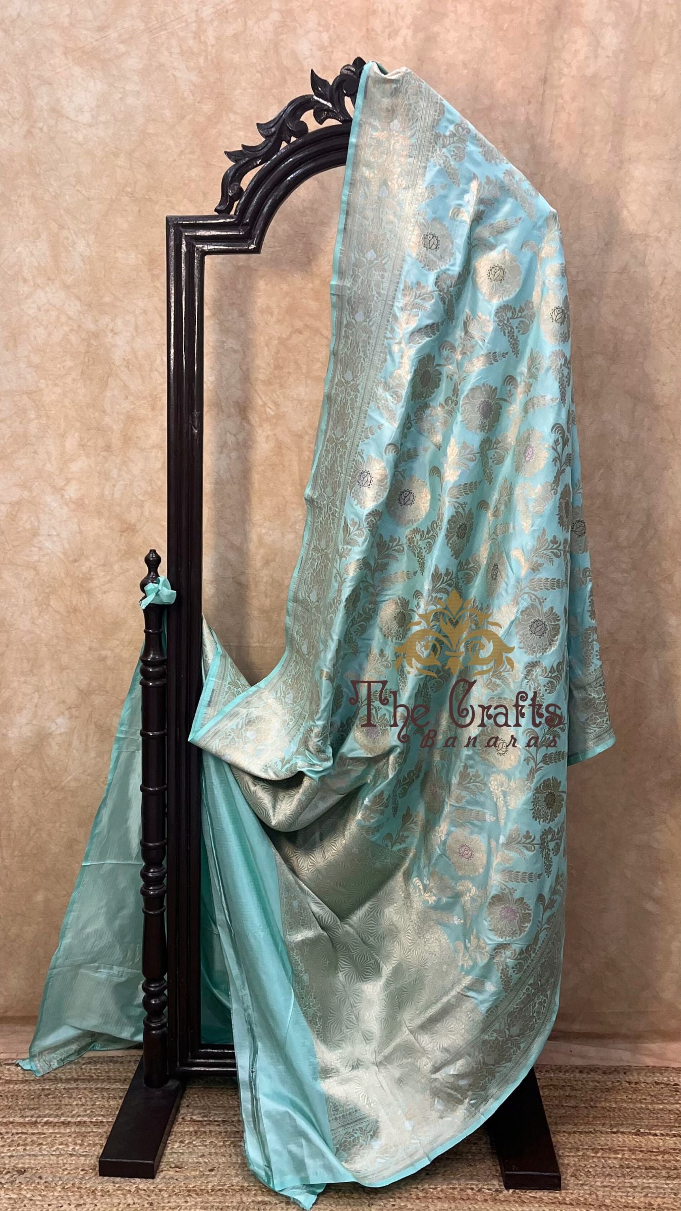 Pure Katan Silk Handloom Banarasi Saree - All over meenakari Jaal work