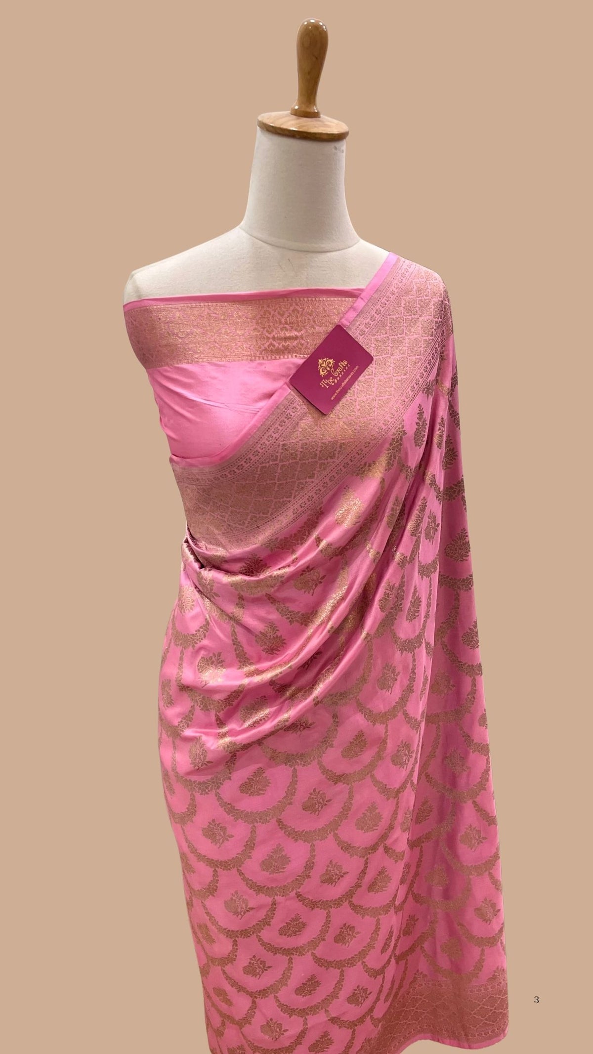 Pure Katan Silk Handloom Banarasi Saree - Jaal work