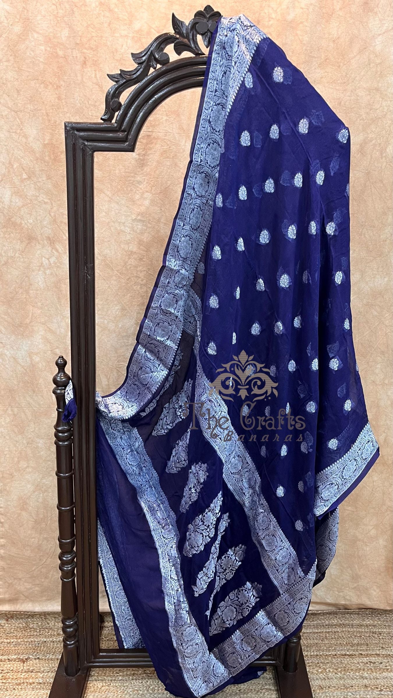 Pure Khaddi Chiffon Banarasi Saree