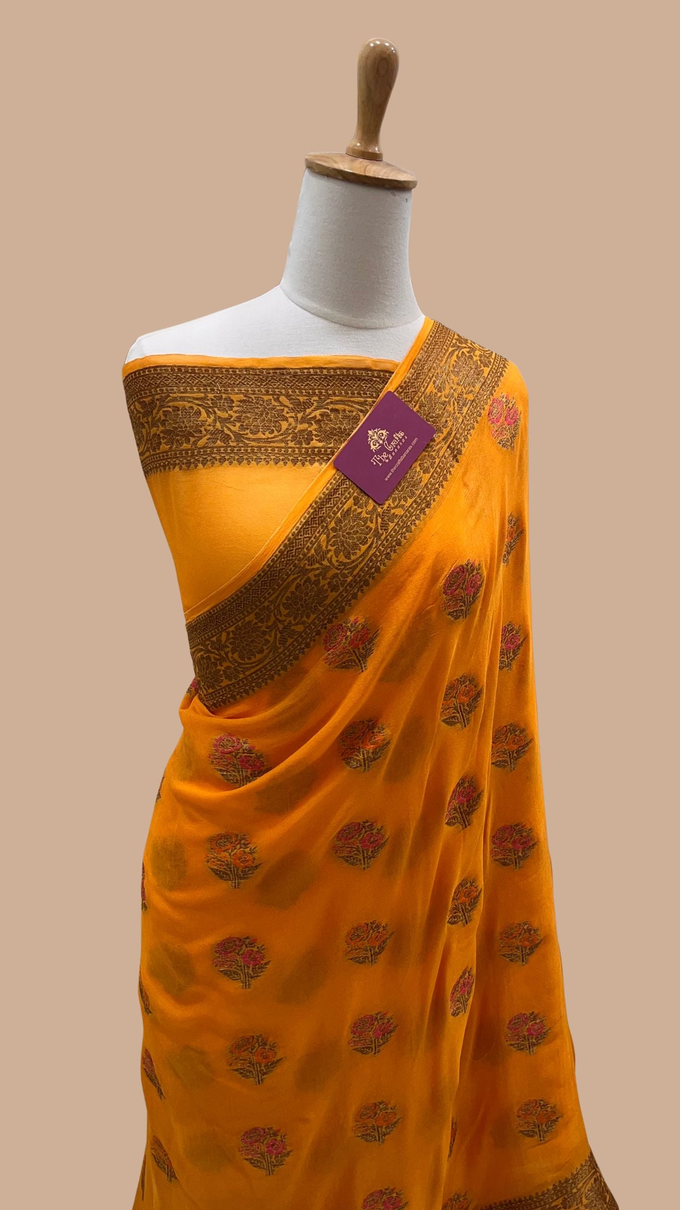 Pure Khaddi Chiffon Banarasi Saree