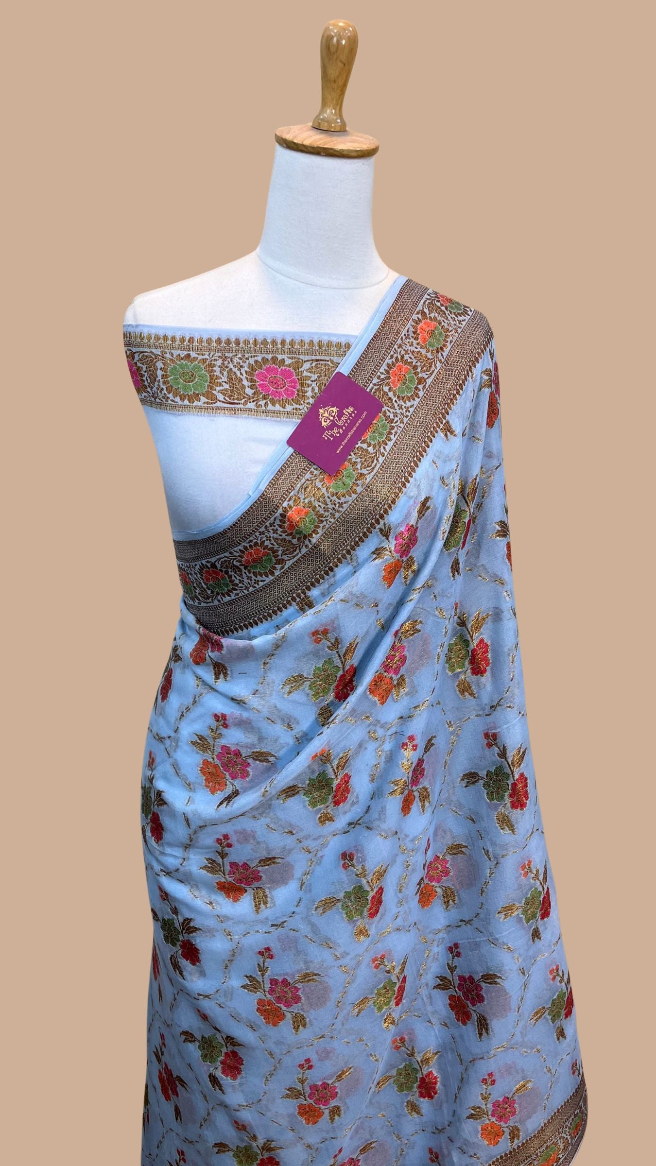 Pure Khaddi Chiffon Banarasi Saree