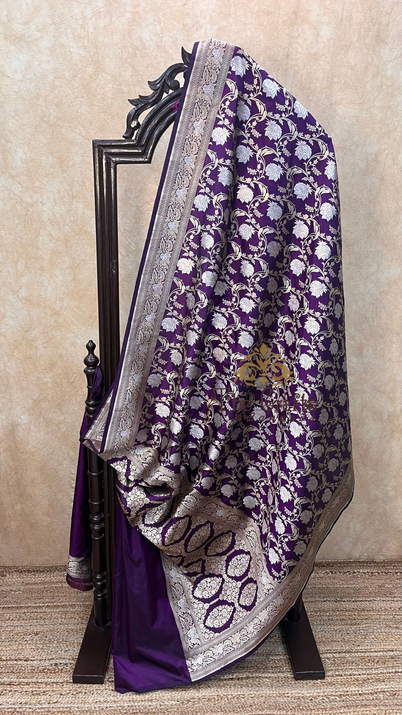 Pure Katan Silk Handloom Banarasi Saree - All over Sona Roopa Jaal work