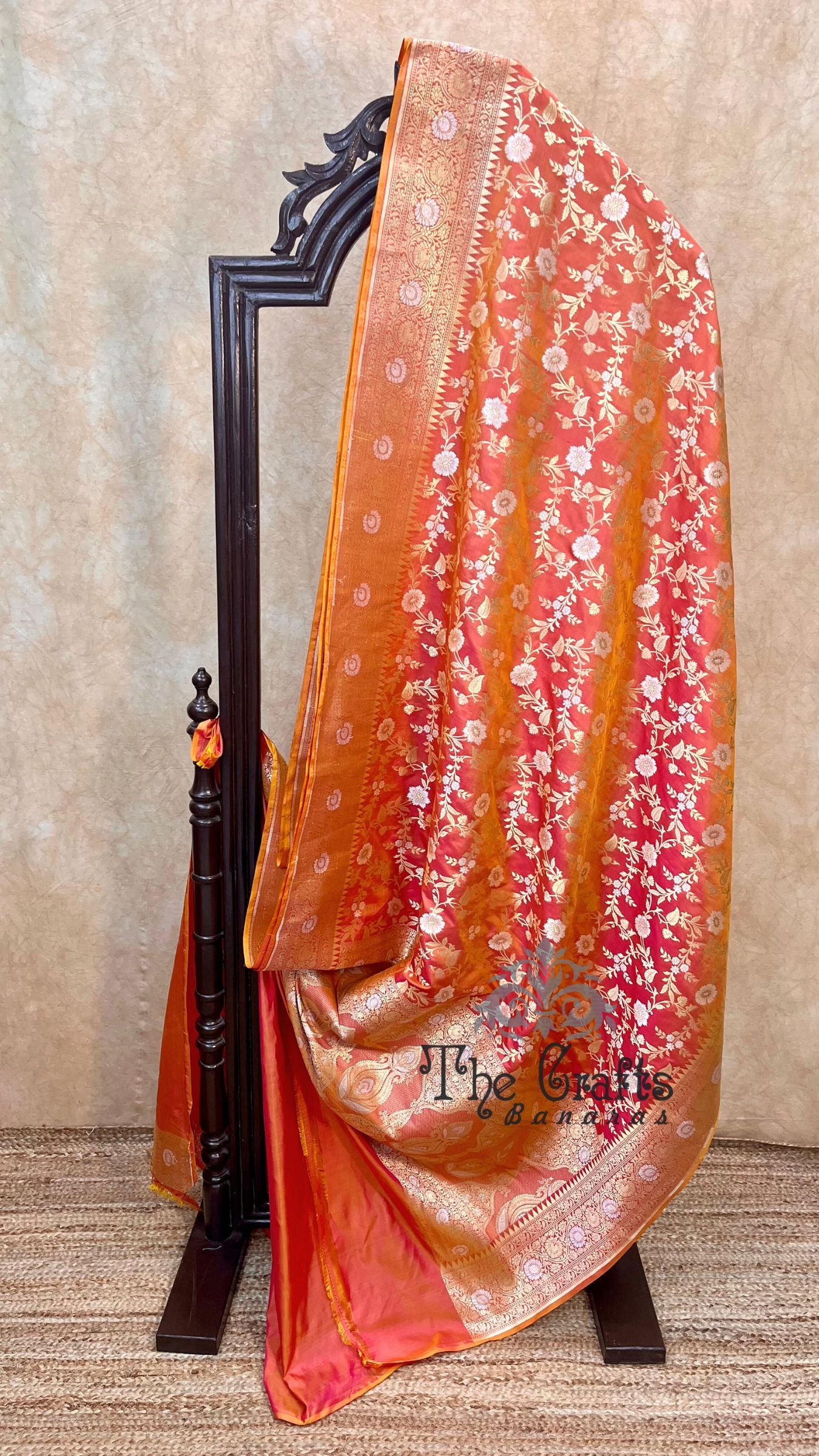 Pure Katan Silk Handloom Banarasi Saree - All over Sona Roopa Jaal work