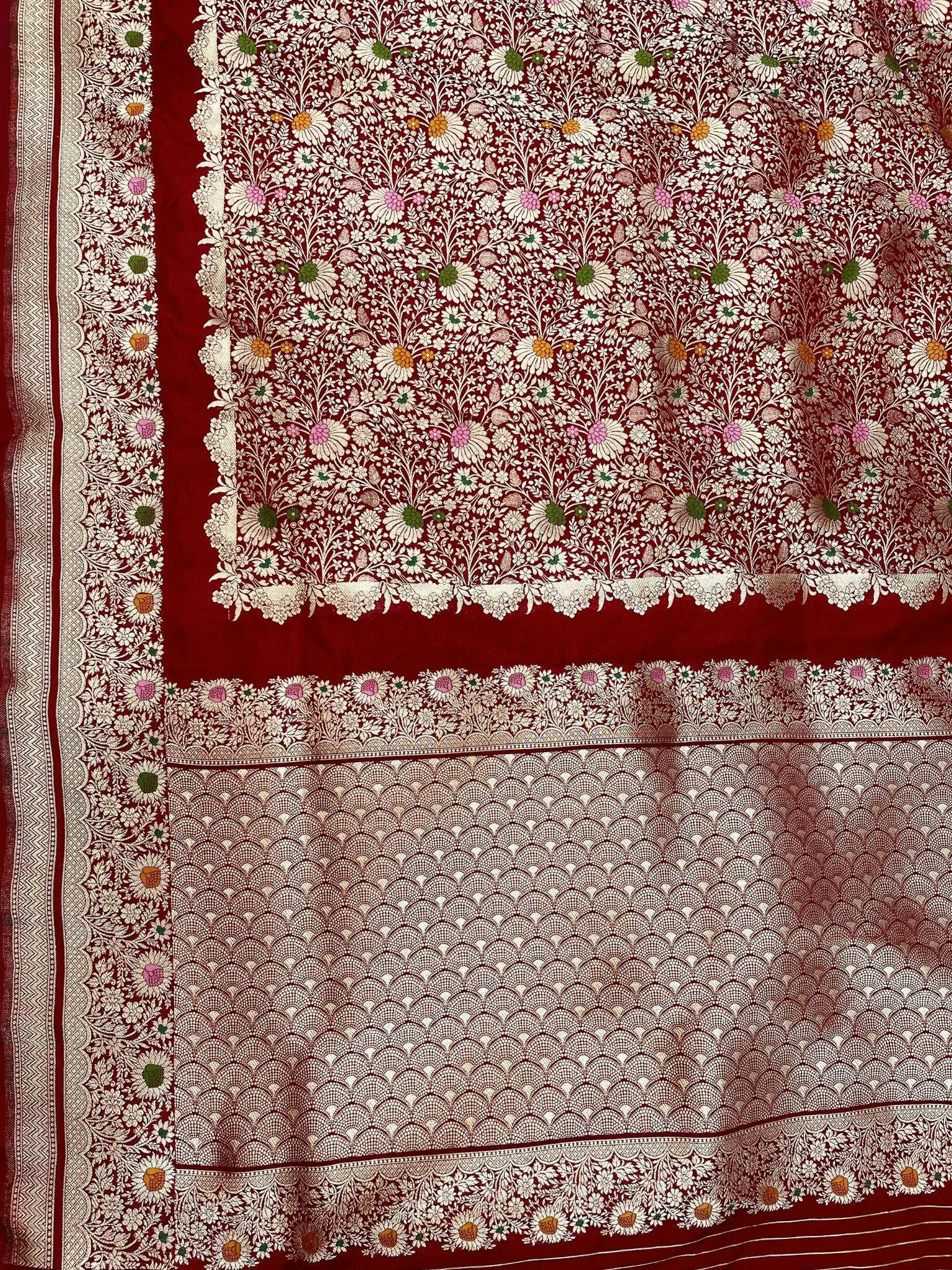 Pure Katan Silk Handloom Banarasi Saree - Tanchui Brocade Meena
