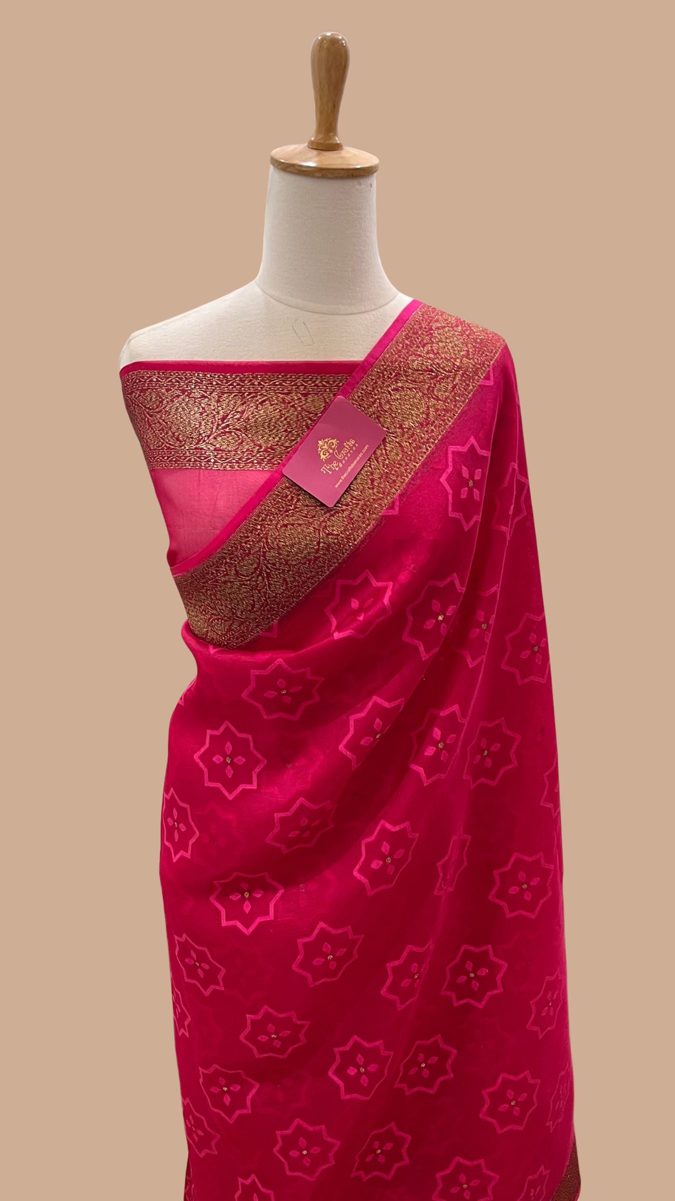 Pure Ektara Cotton Jamdani Banarasi Saree