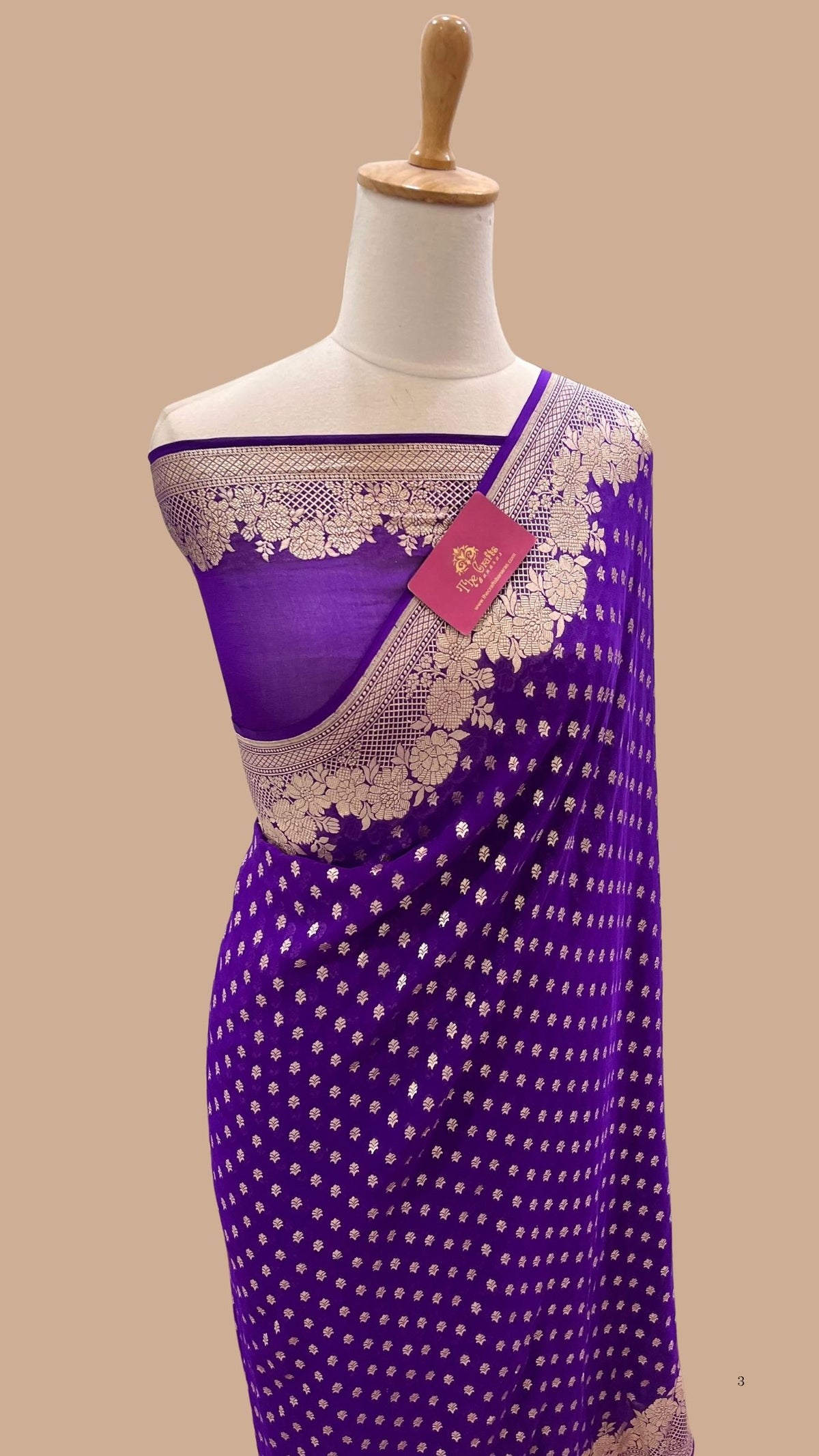 Khaddi Georgette Handloom Banarasi Saree