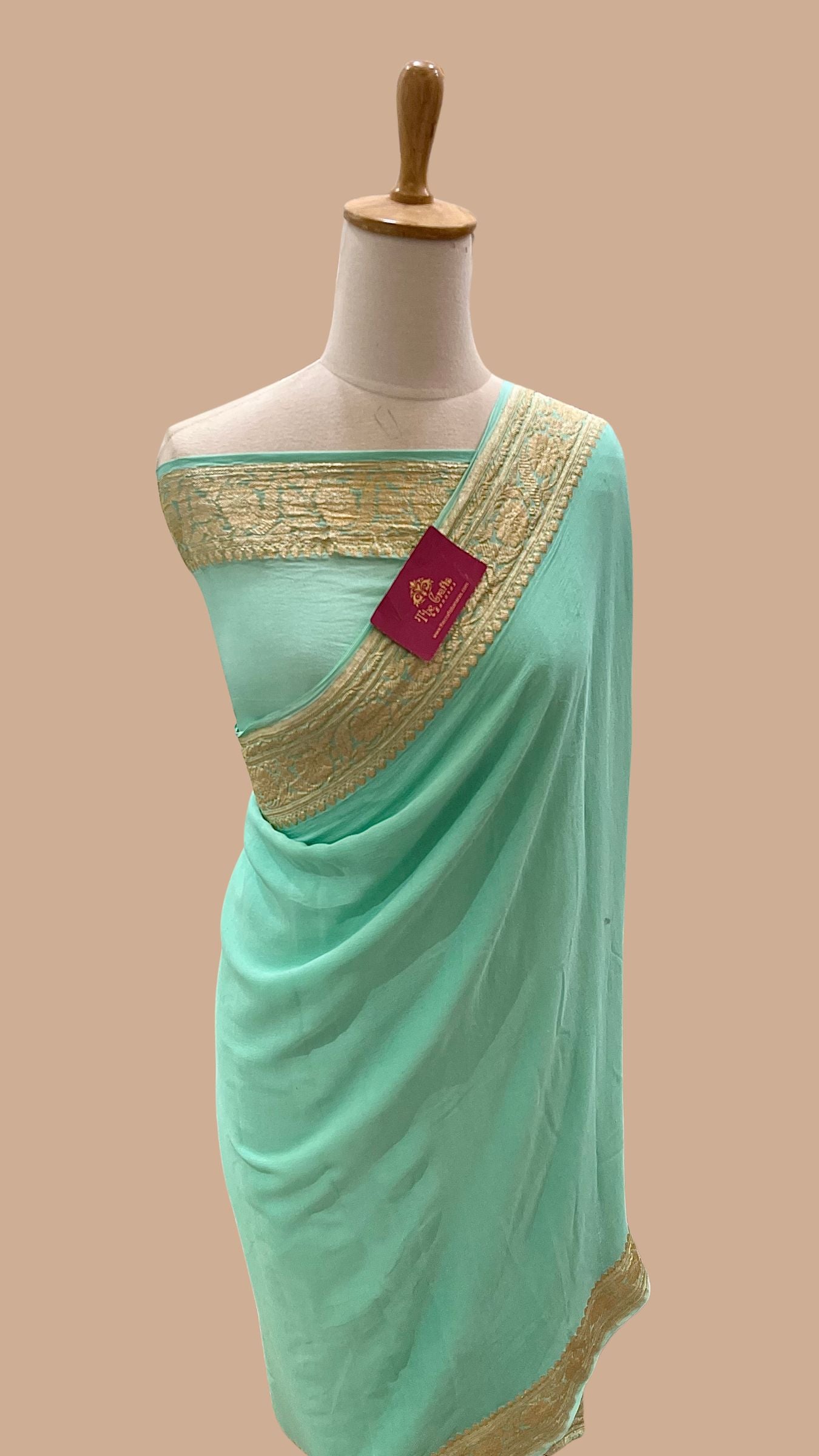 Khaddi Georgette Handloom Banarasi Saree
