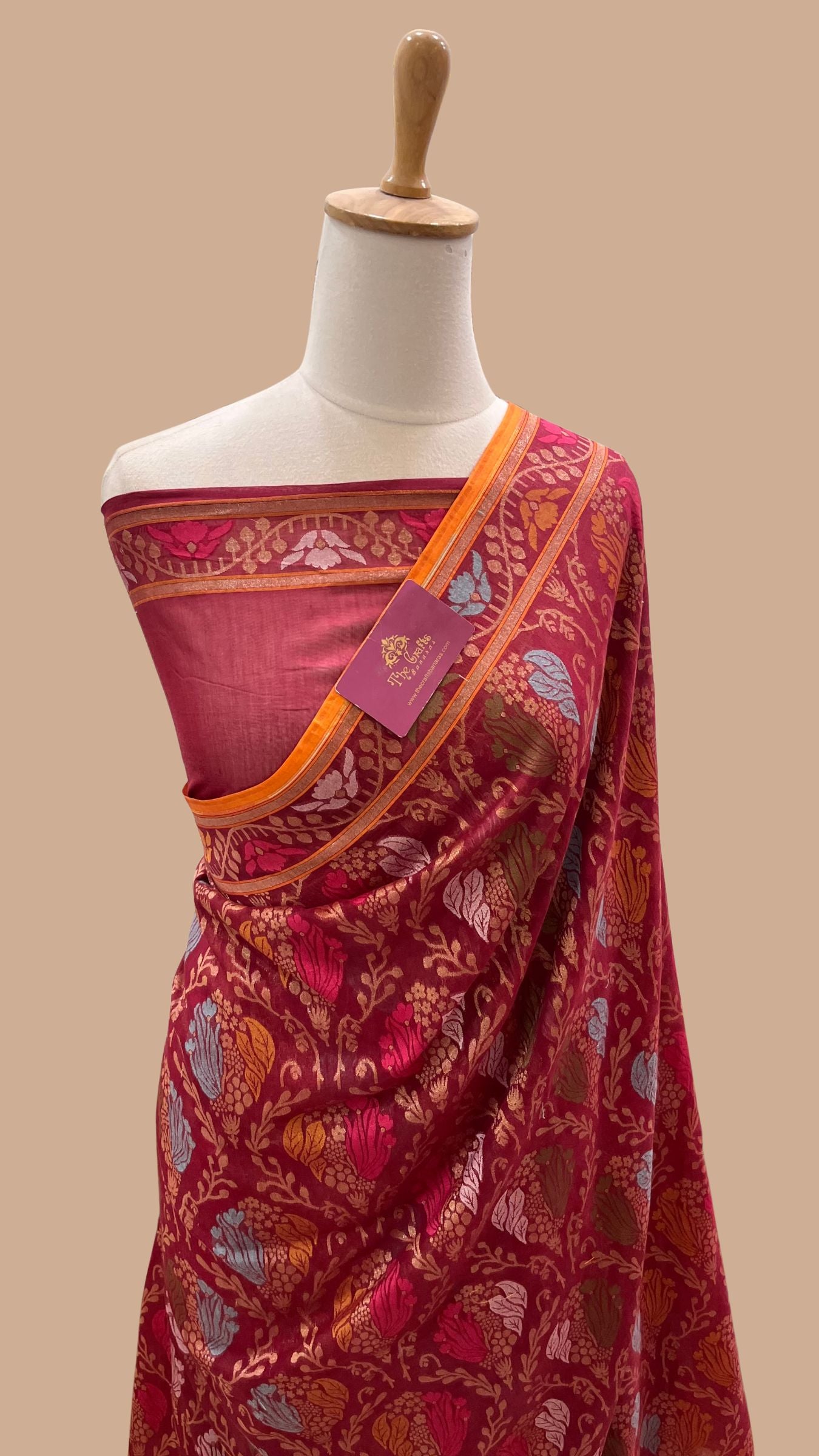 Pure Ektara Cotton Jamdani Banarasi Saree - Tilfi
