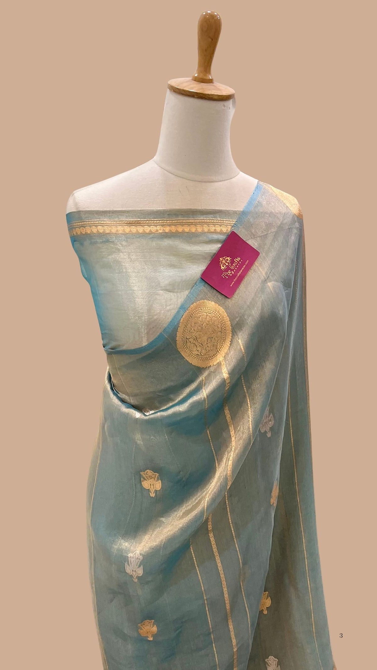 Pure Kora Tissue Silk Handloom Banarasi Saree- Kadhua Motifs