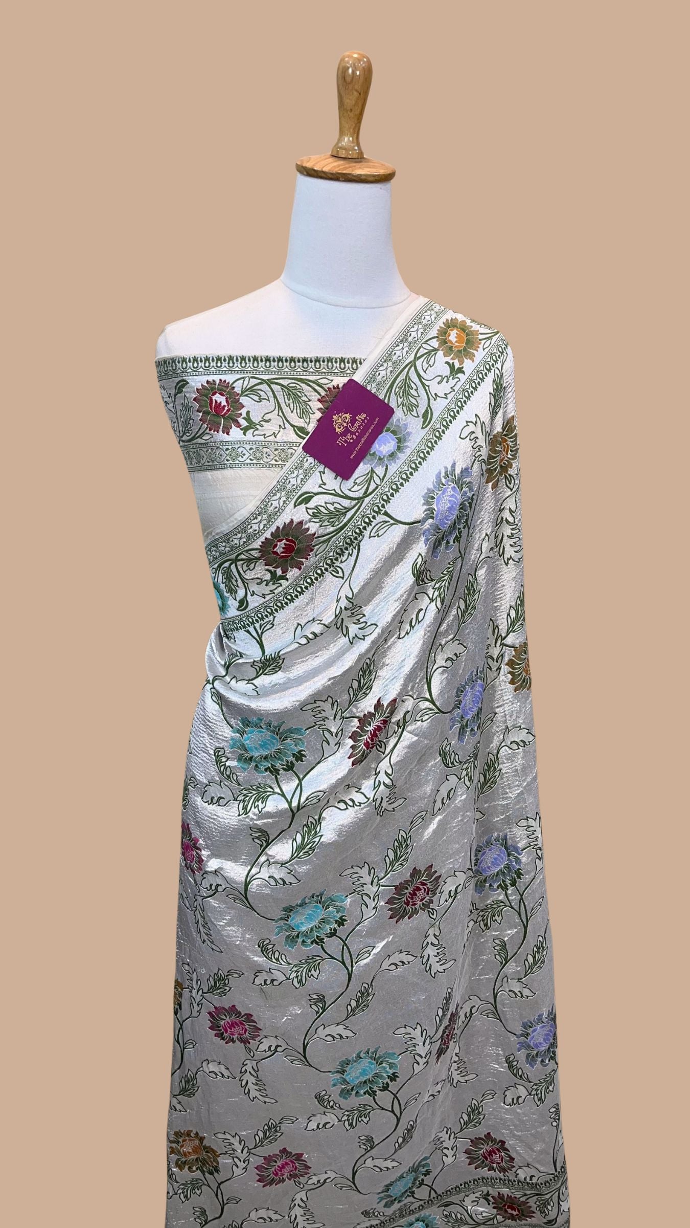 Pure Tussar Georgette Handloom Banarasi Saree - Brocade