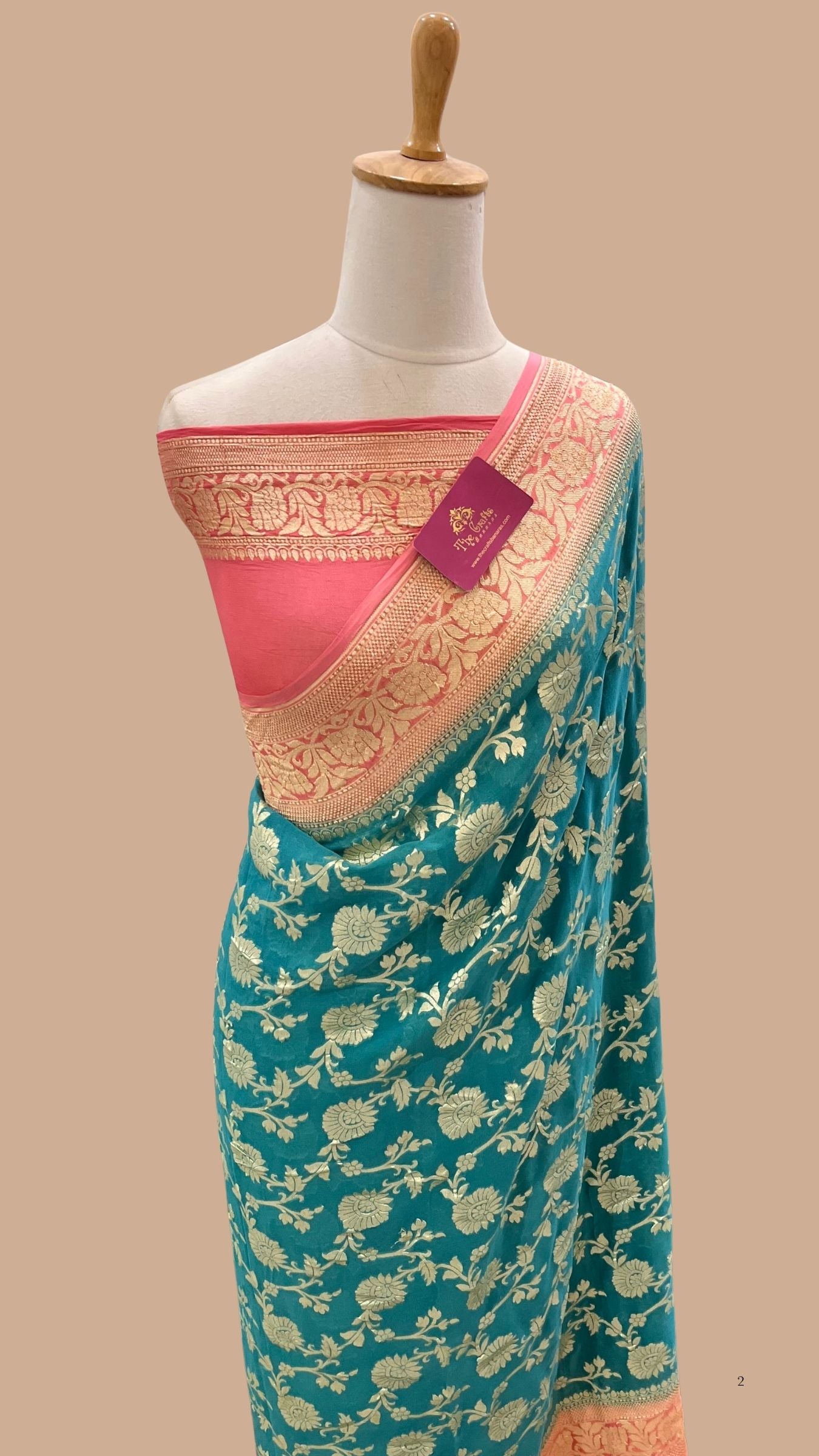Khaddi Georgette Handloom Banarasi Saree