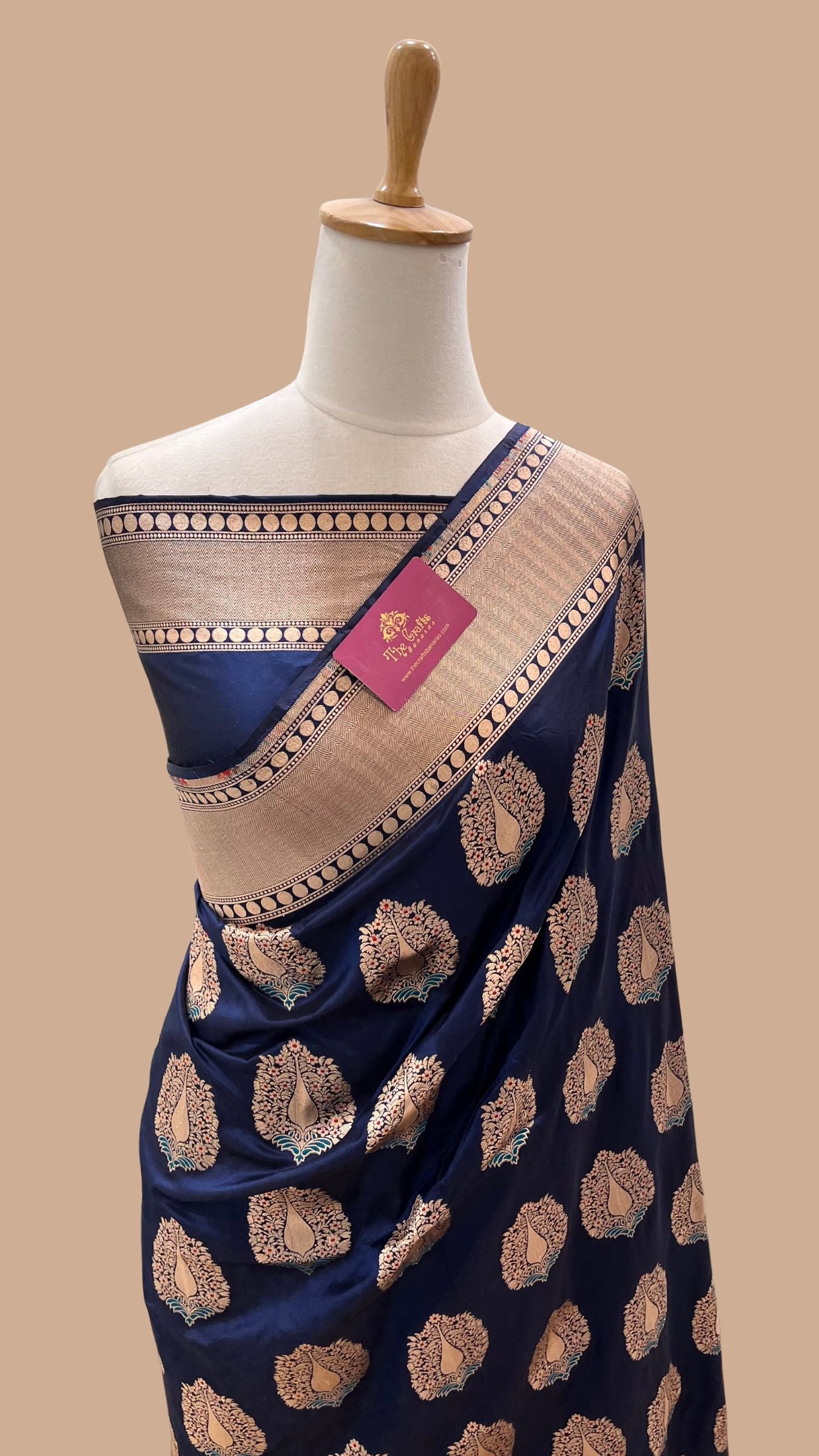 Nita Ambani in Pure Katan Silk Handloom Banarasi Saree - Jaal with Meenakari