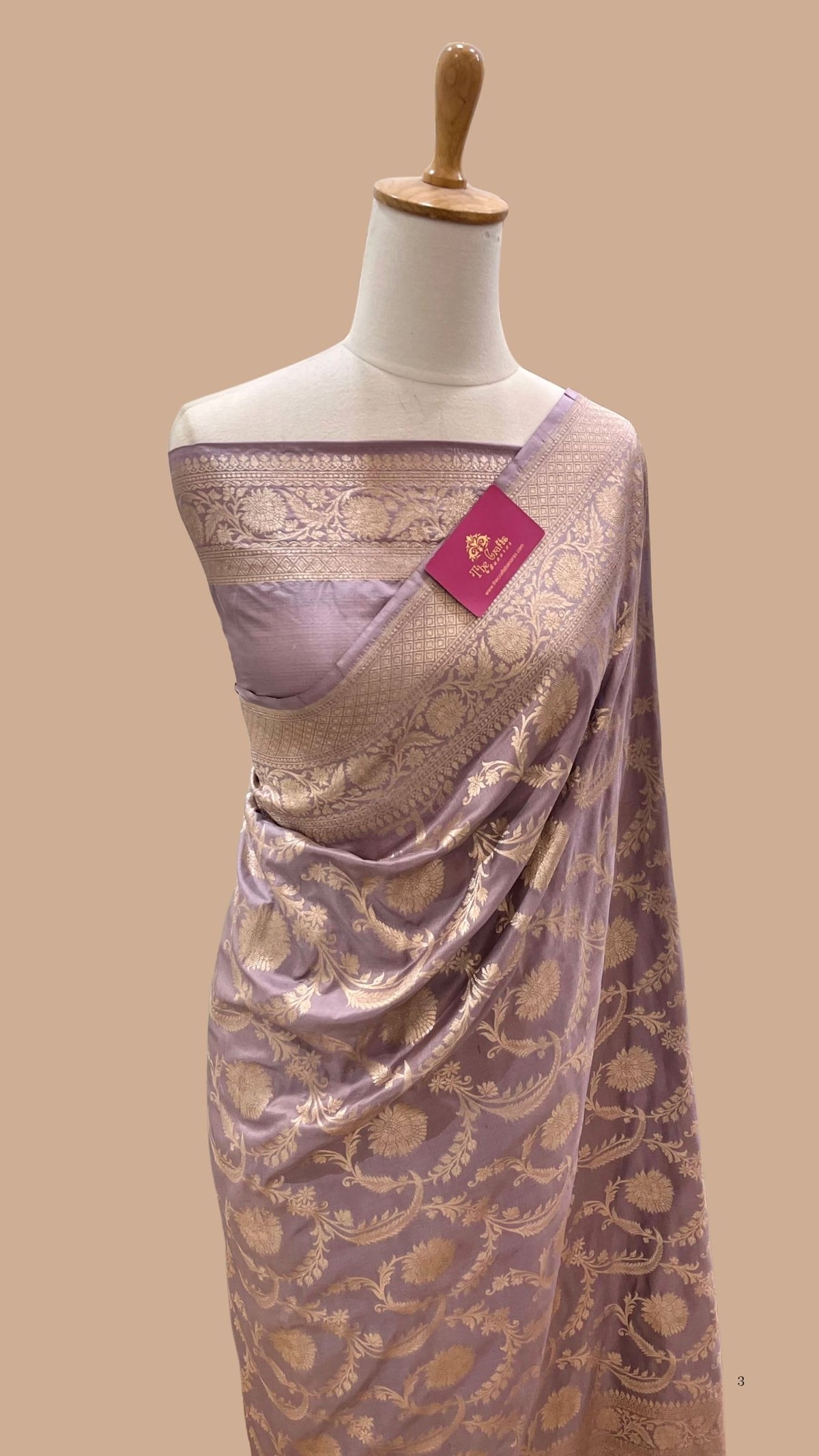 Pure Katan Silk Handloom Banarasi Saree - Jaal work