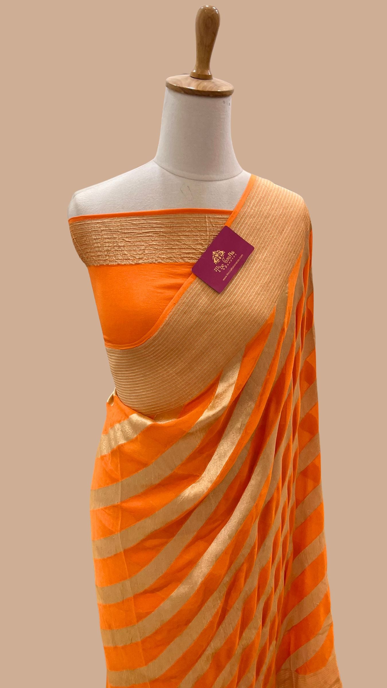 Khaddi Georgette Handloom Banarasi Saree