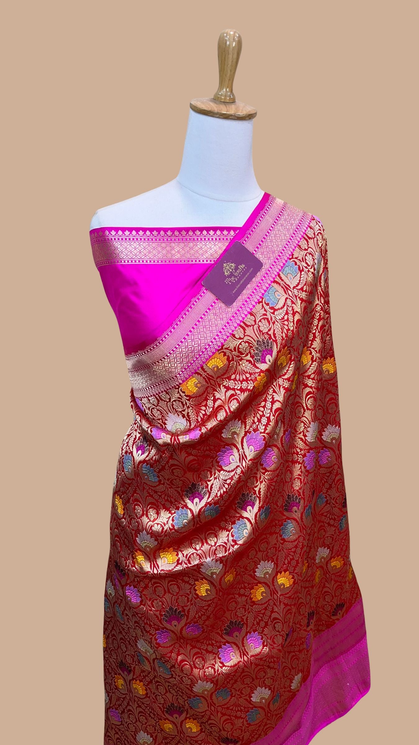 Pure Katan Silk Handloom Banarasi Saree - Kadhua Brocade Tilfi Meena with Satan Border