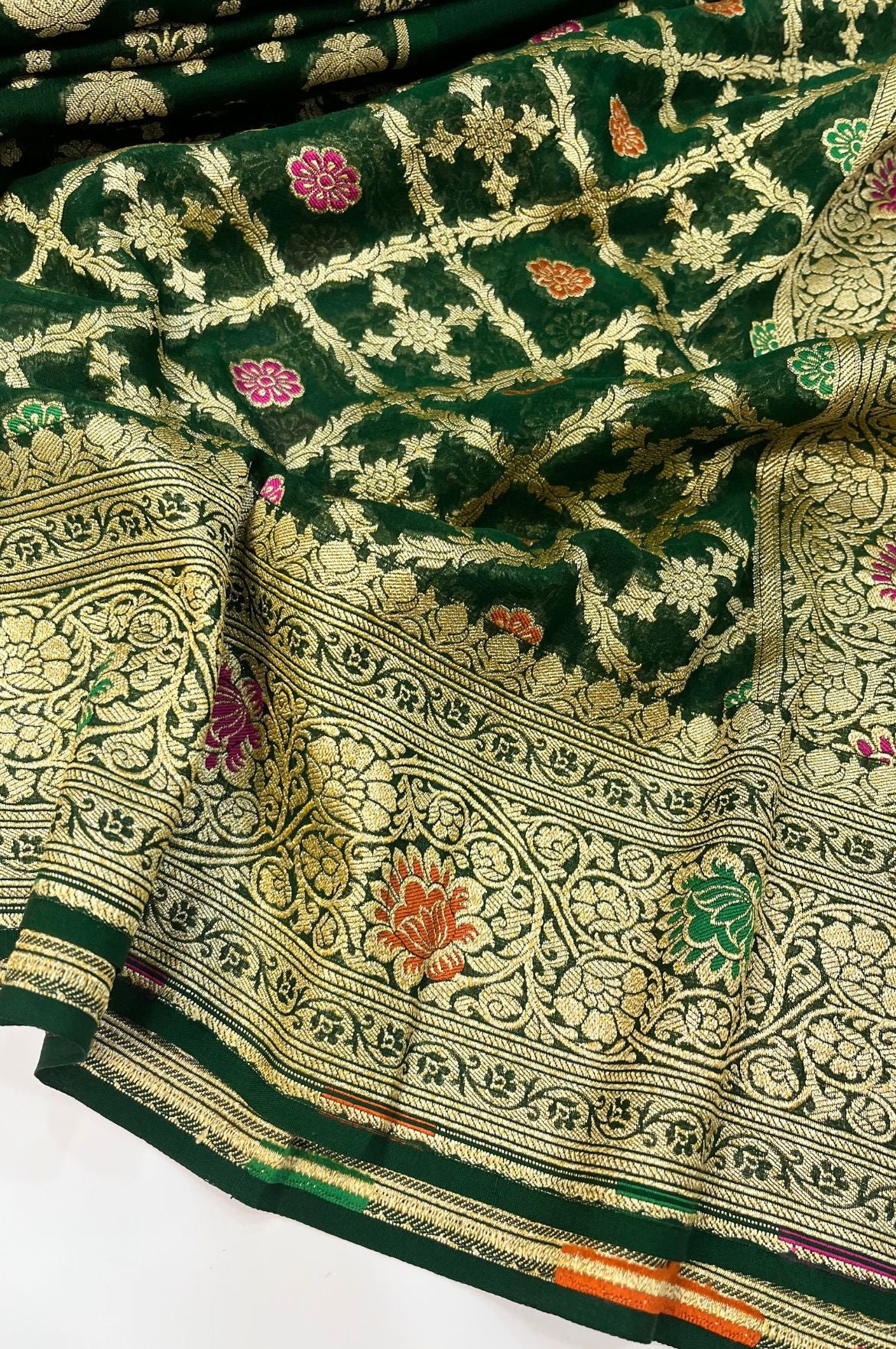 Khaddi Georgette Banarasi Dress Material