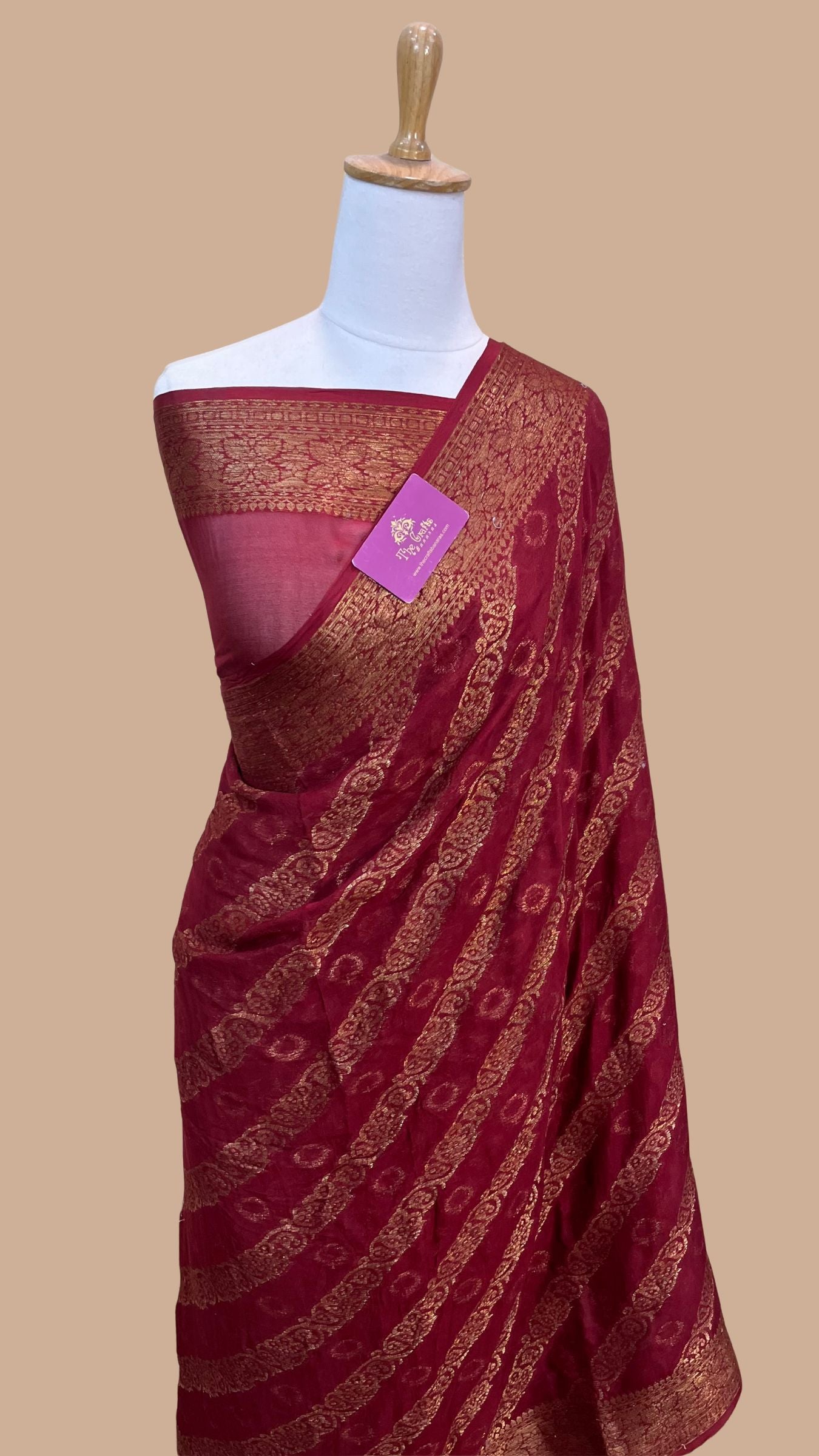 Pure Khaddi Chiffon Banarasi Saree