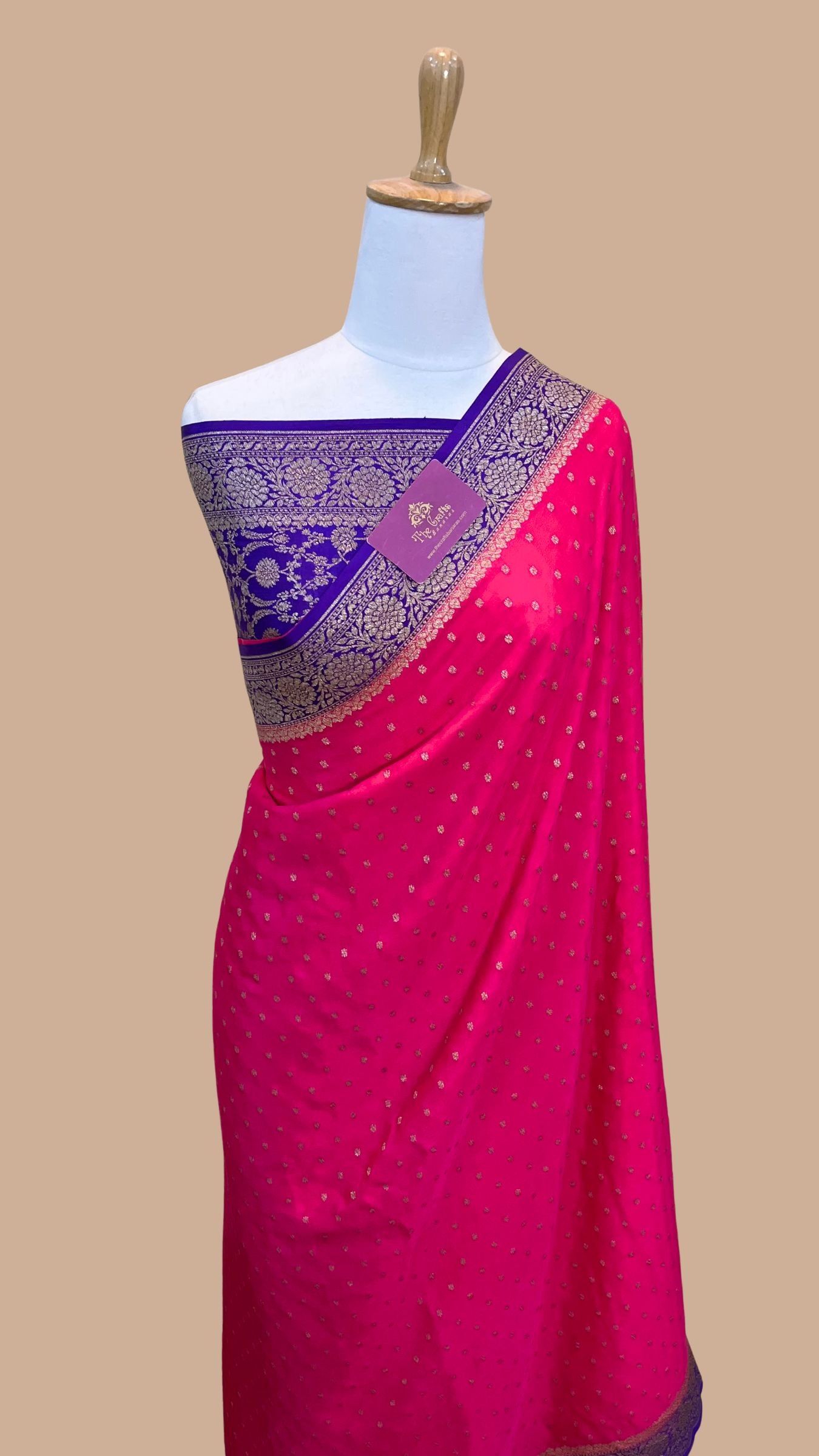 Pure Crepe Georgette Banarasi Saree - Antique Zari