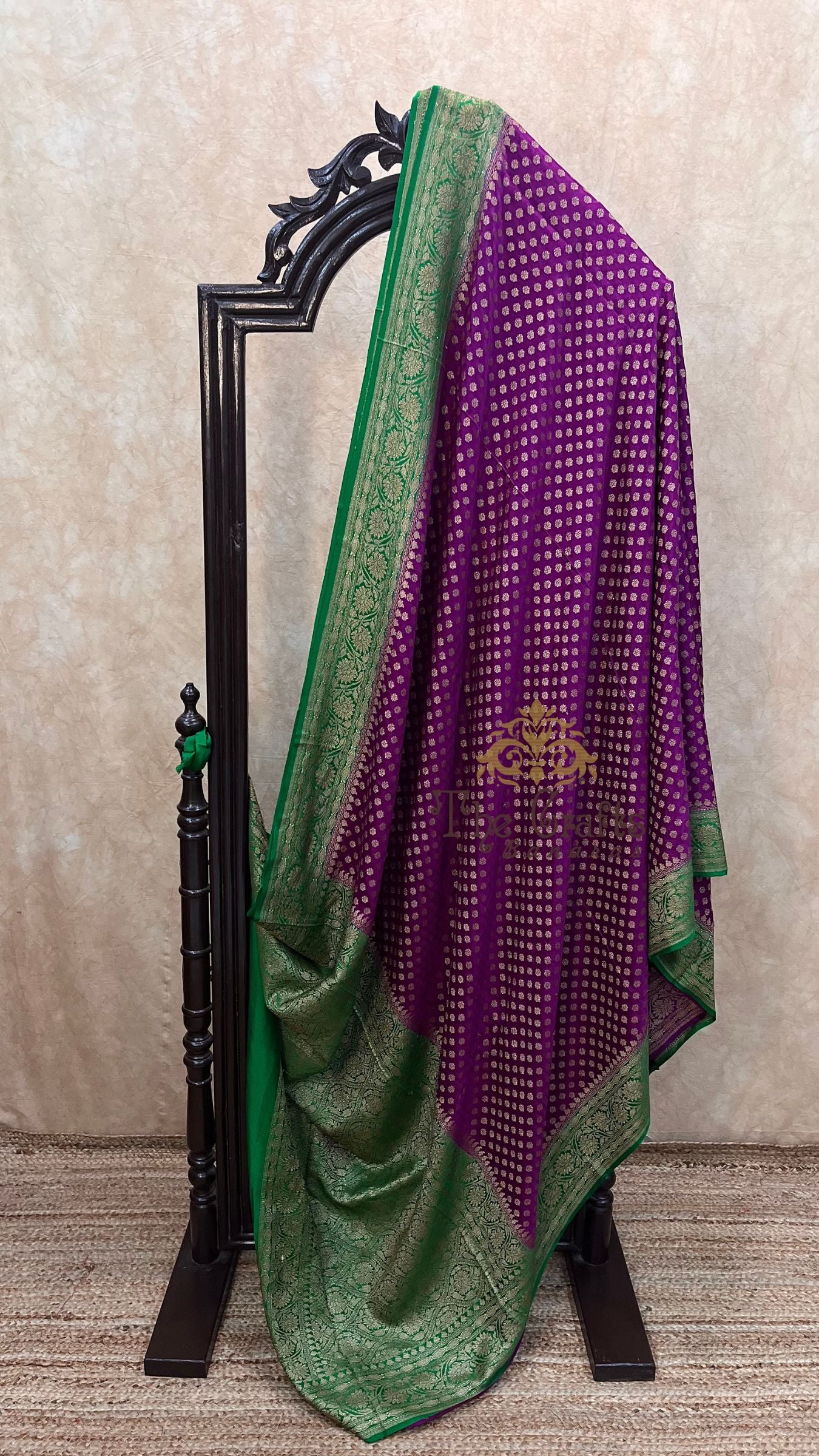 Pure Crepe Georgette Banarasi Saree - Antique Zari