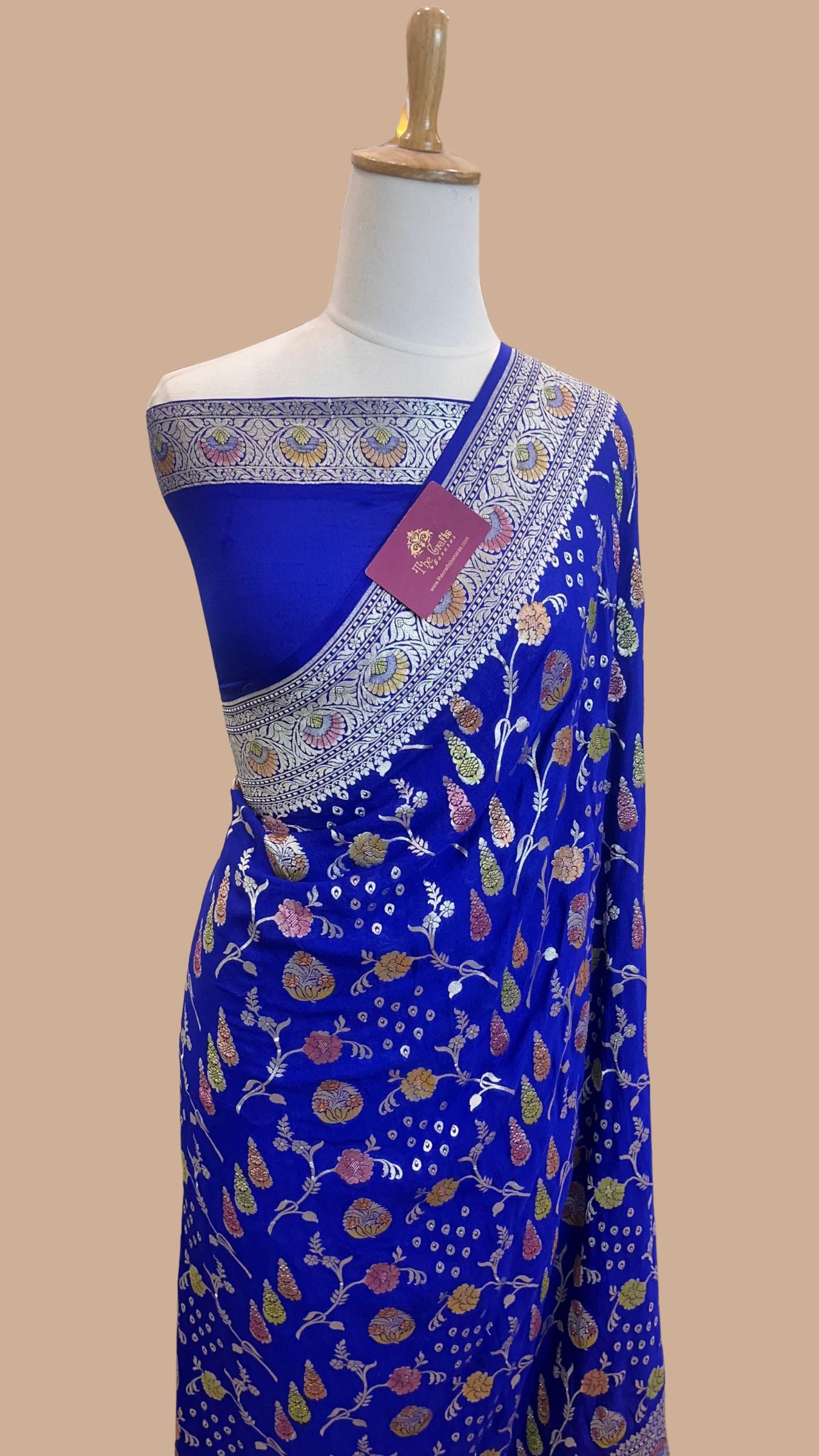 Khaddi Georgette Handloom Banarasi Saree