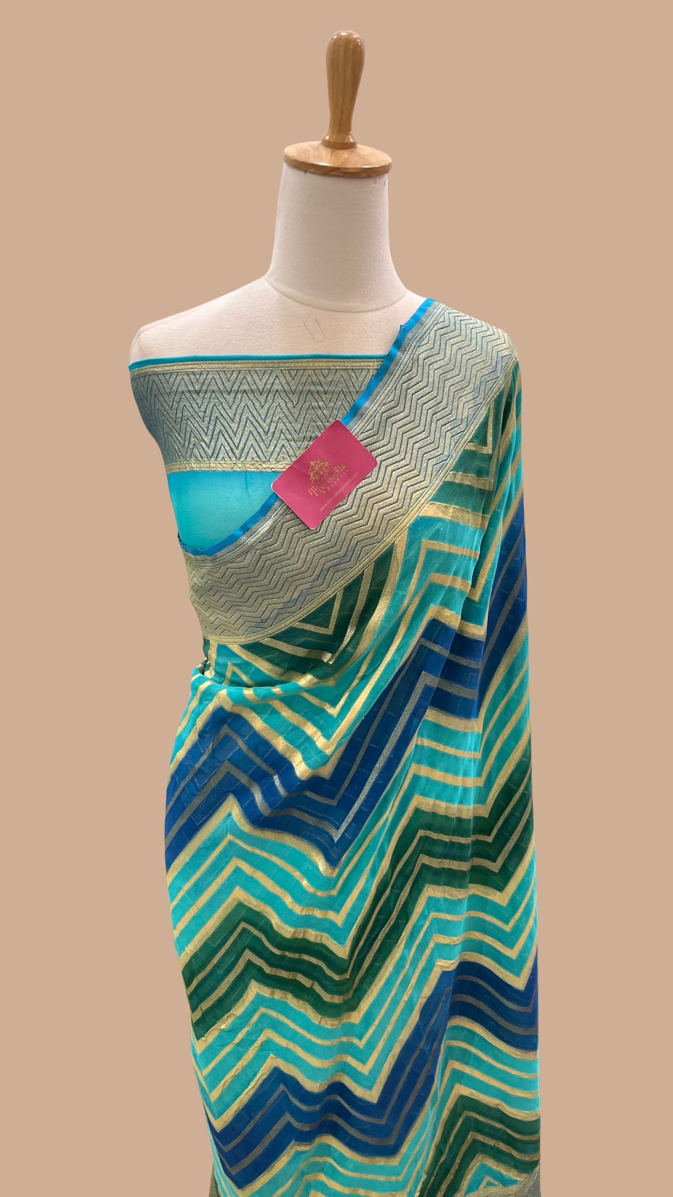 Khaddi Georgette Handloom Banarasi Saree