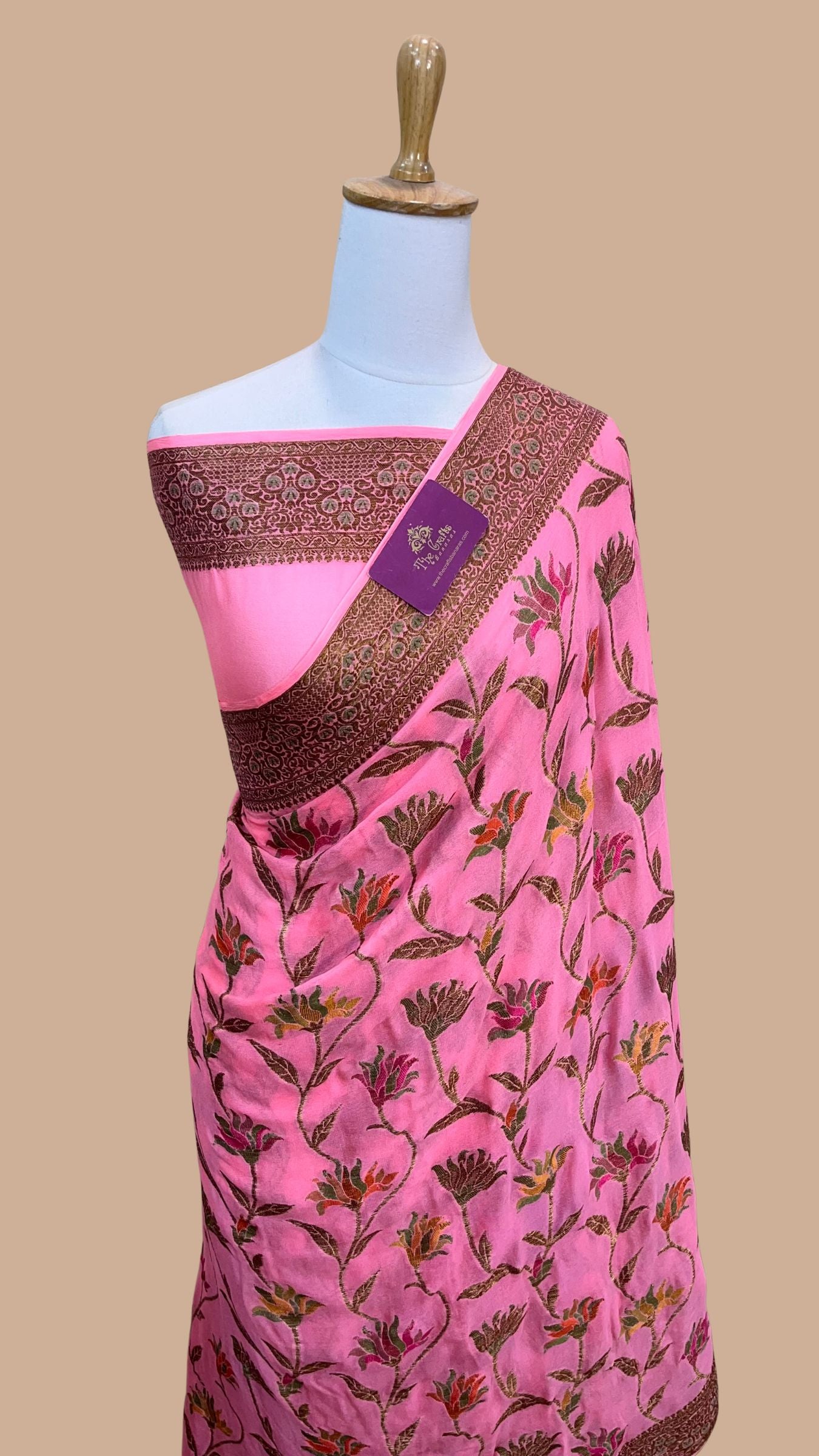 Pure Khaddi Chiffon Banarasi Saree