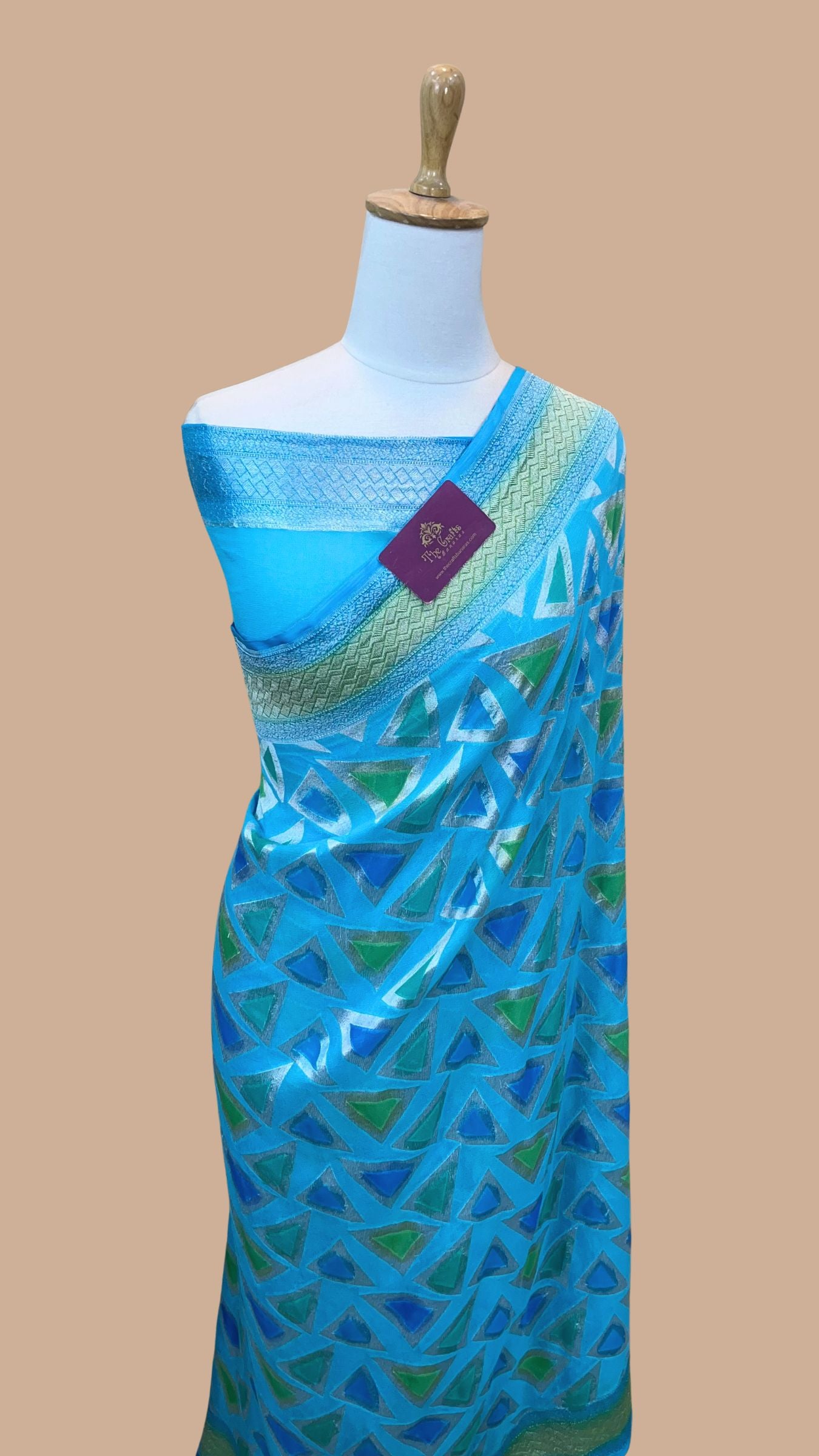 Pure Georgette Banarasi Saree - Silver Zari