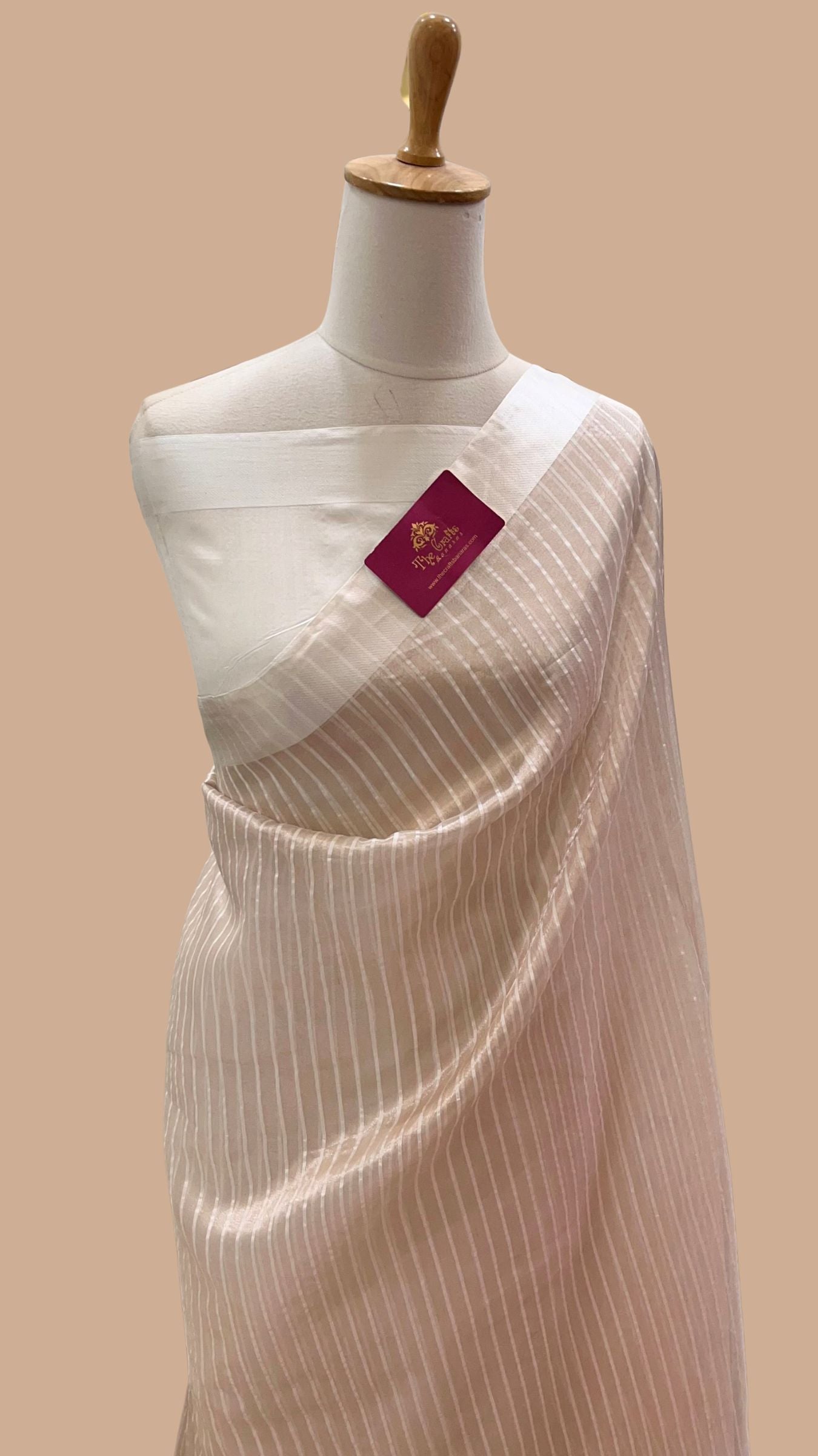 Pure Tissue Silk Handloom Banarasi Saree - with Satin Border