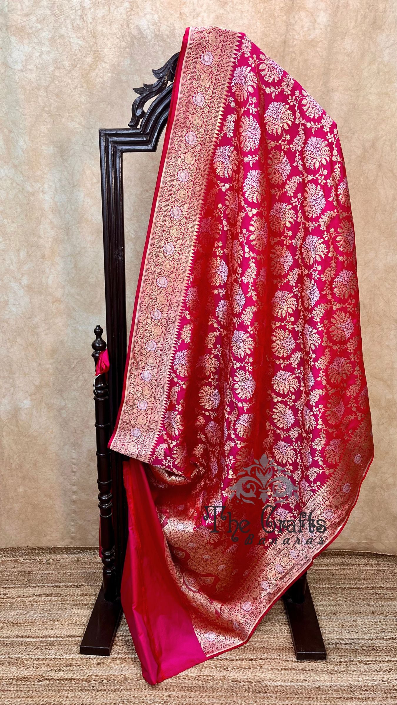Pure Katan Silk Handloom Banarasi Saree - All over Sona Roopa Jaal work