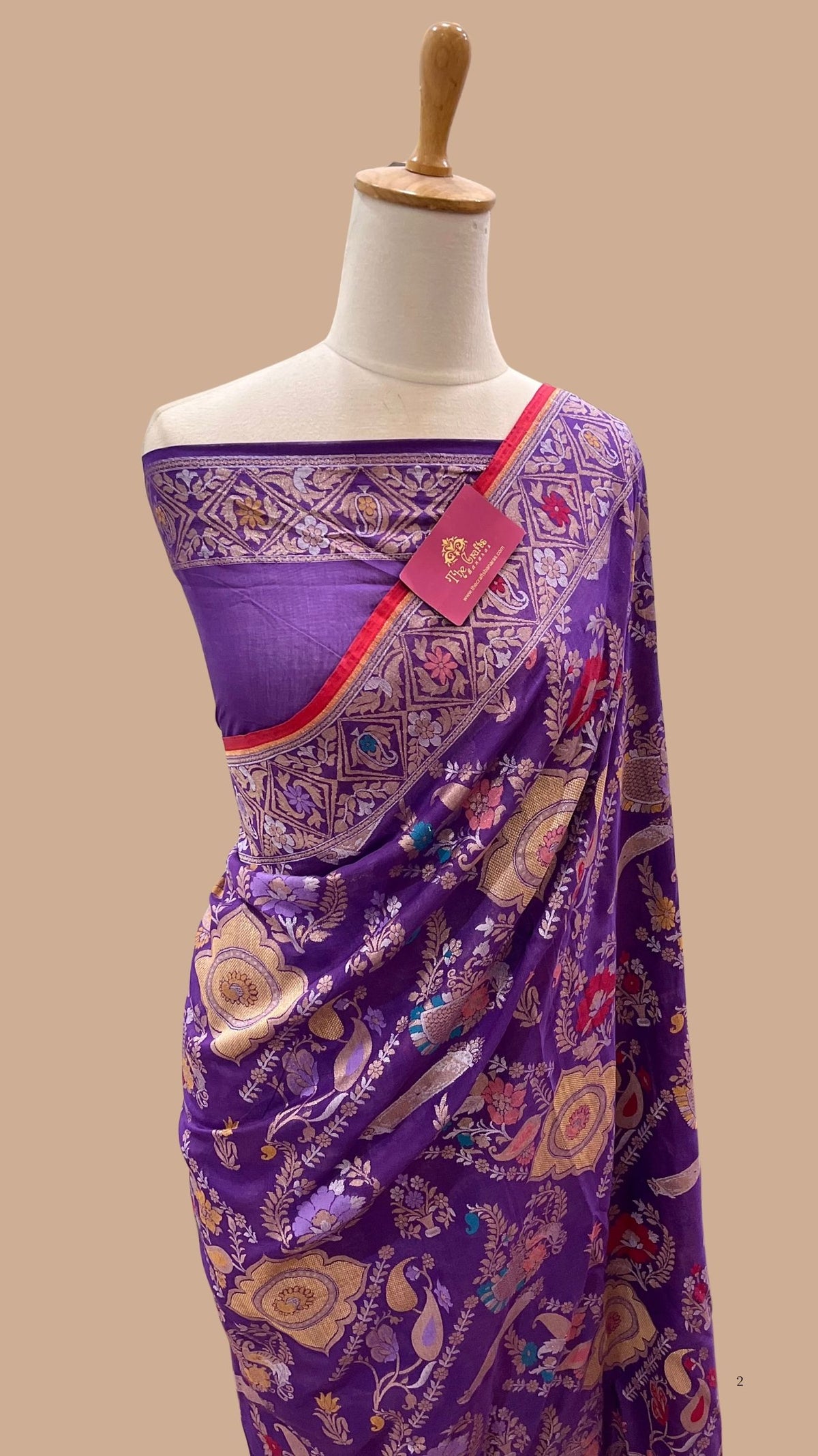 Pure Ektara Cotton Jamdani Banarasi Saree - Tilfi