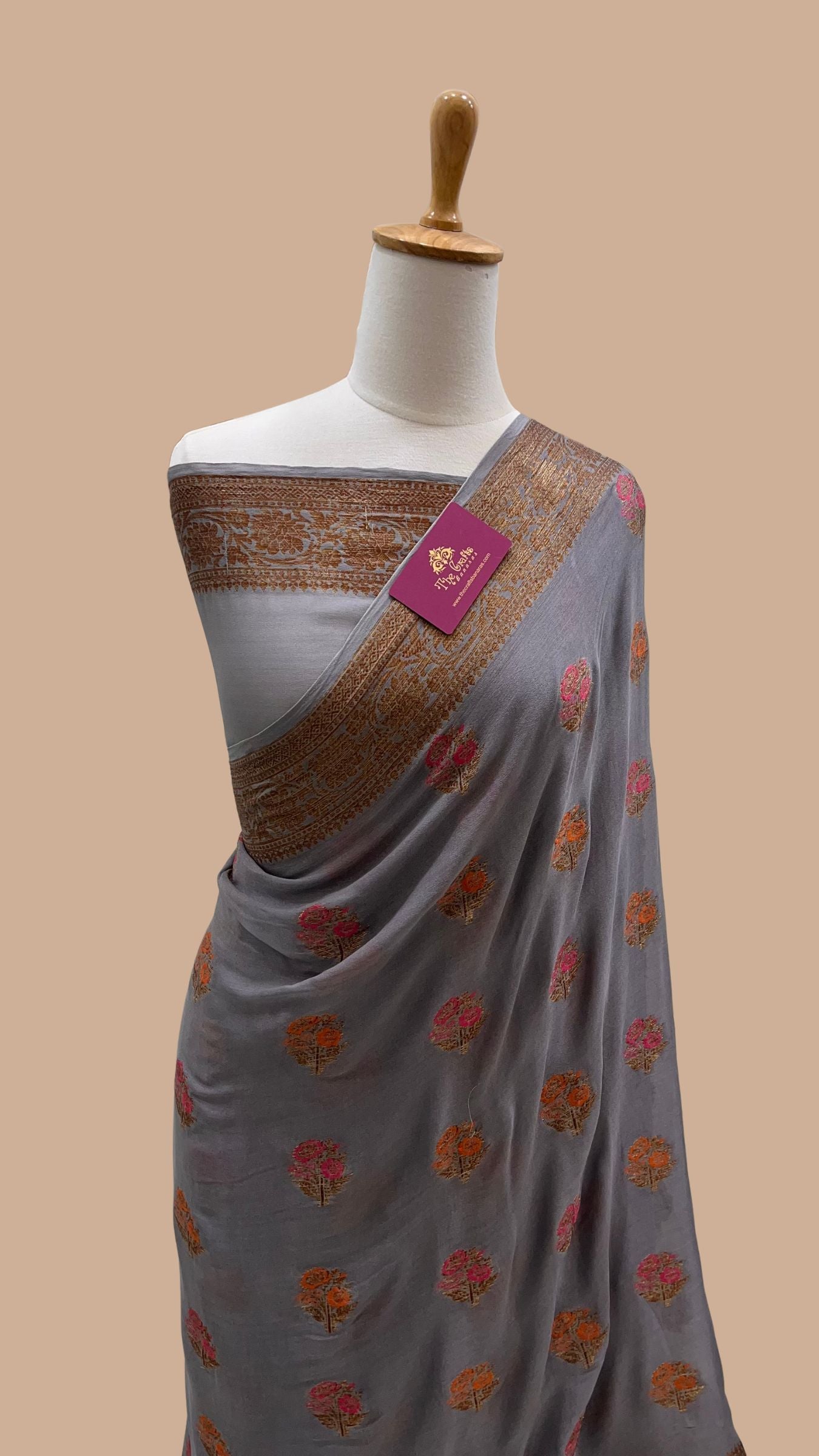 Pure Khaddi Chiffon Banarasi Saree