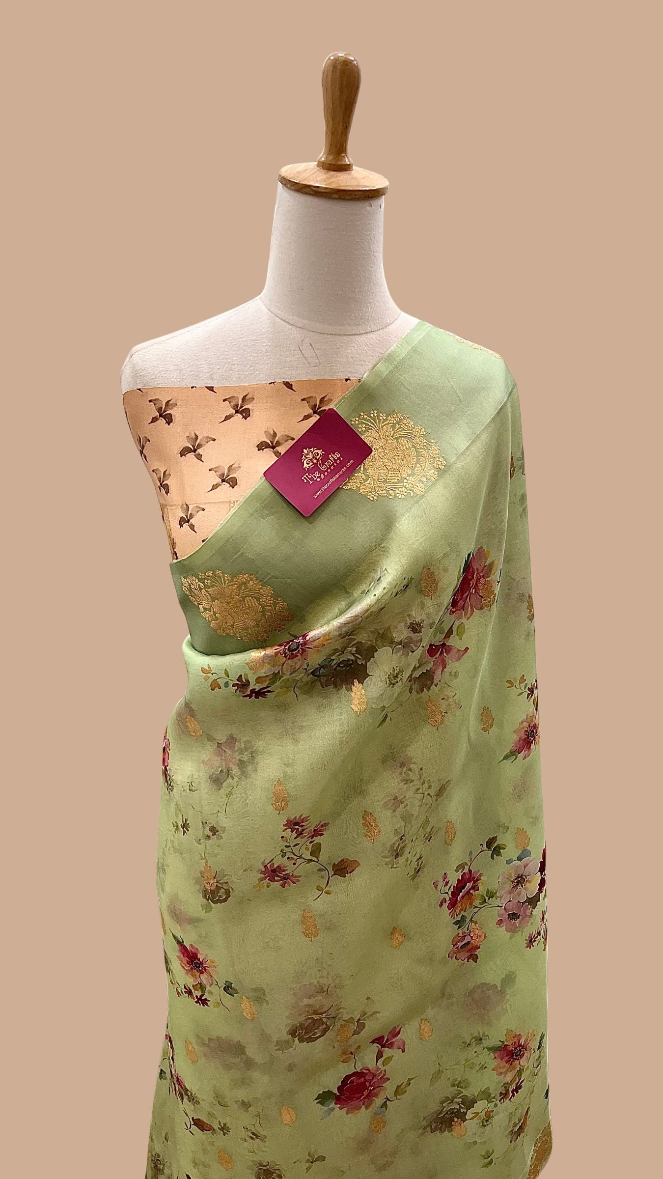 Pure Kora Silk Banarasi Saree - with Digital Print