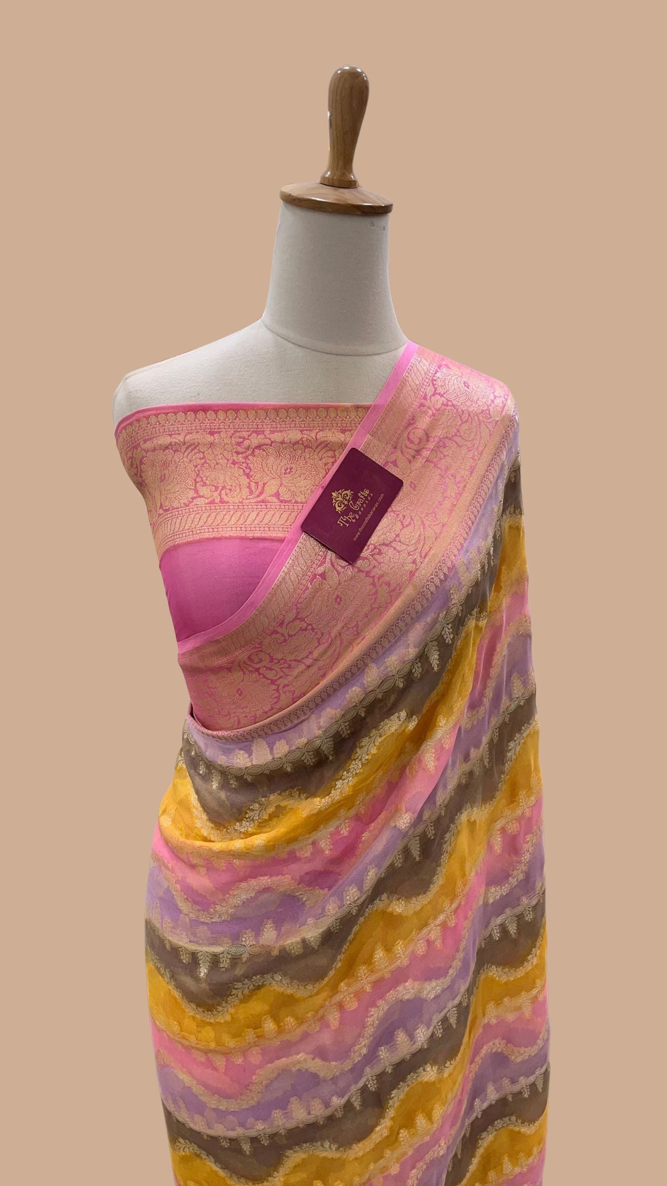 Pure Khaddi Chiffon Banarasi Saree