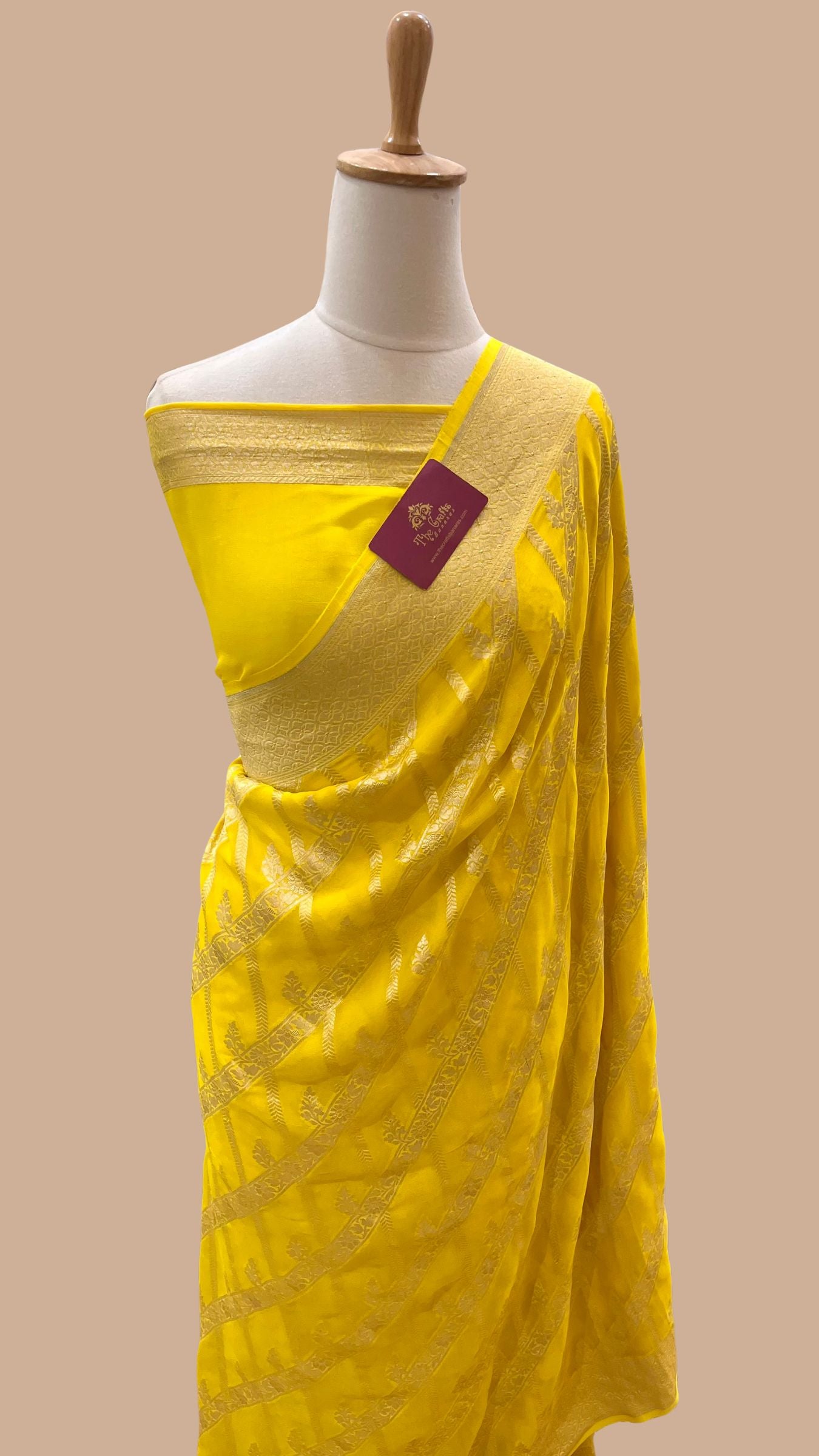 Khaddi Georgette Banarasi Saree - Water Zari