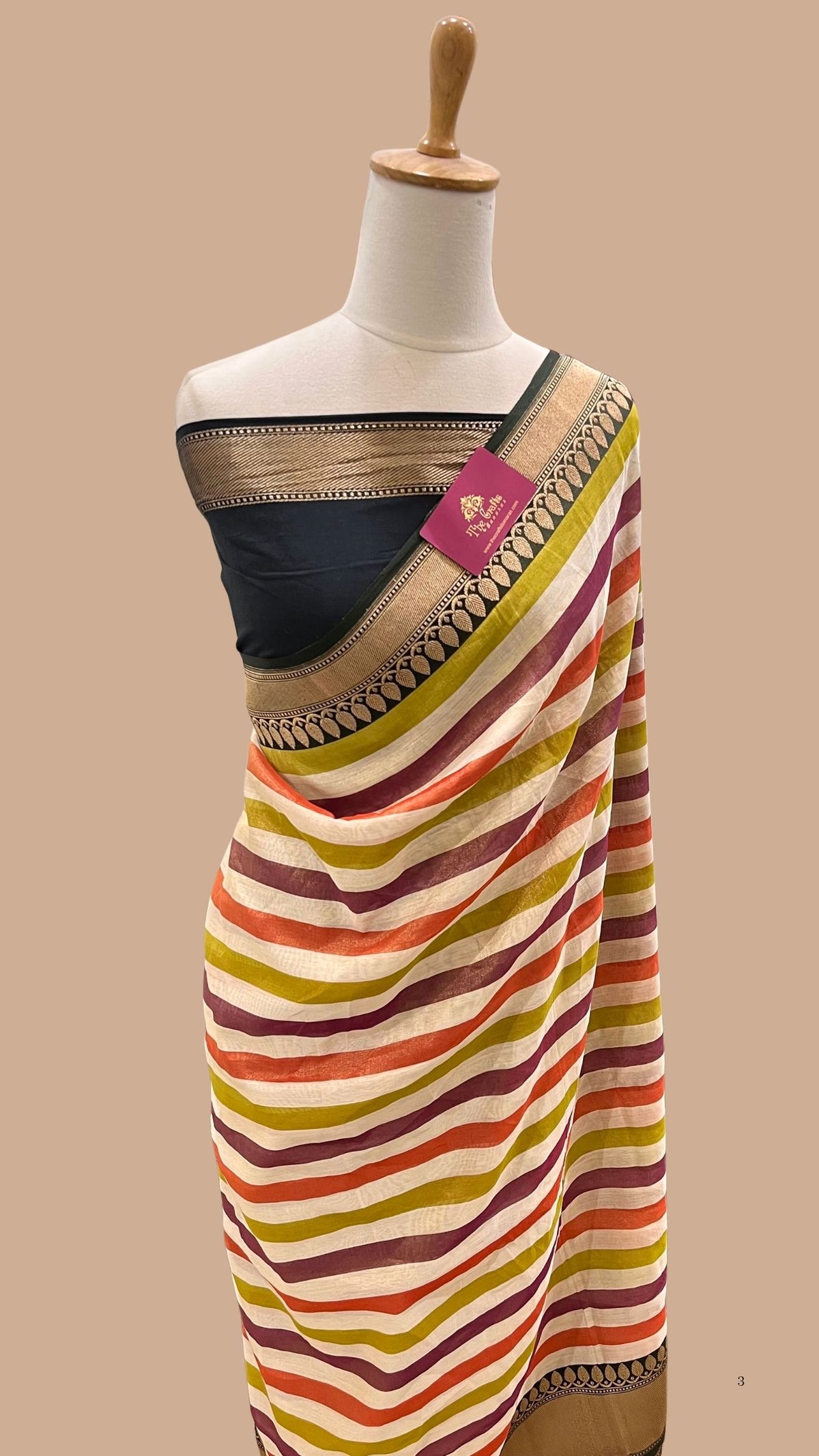 Pure Tissue Silk Handloom Banarasi Saree with Katan border