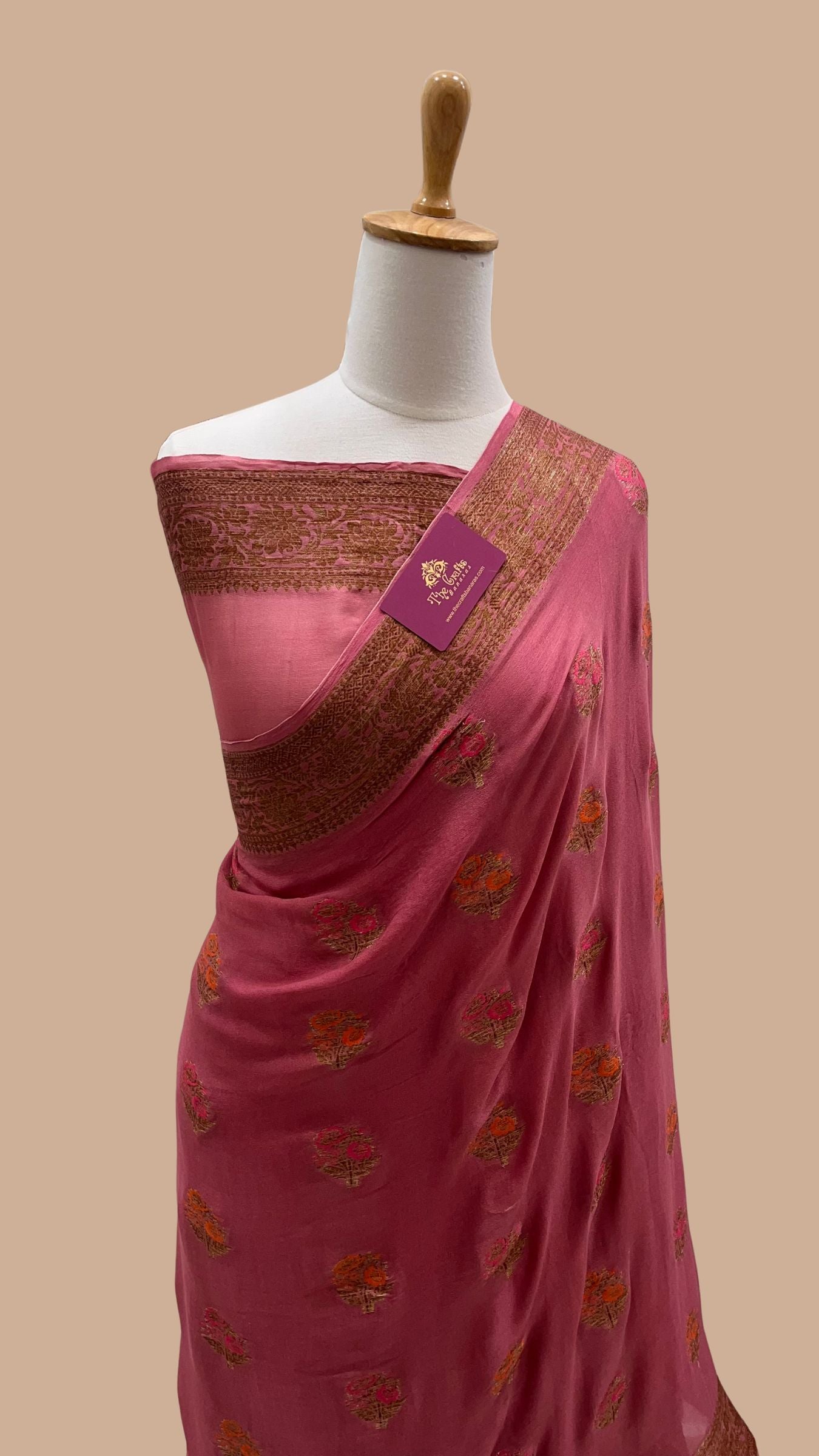 Pure Khaddi Chiffon Banarasi Saree