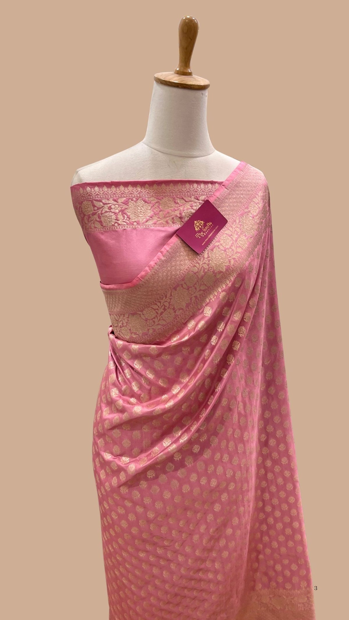 Pure Katan Silk Handloom Banarasi Saree - Jaal work