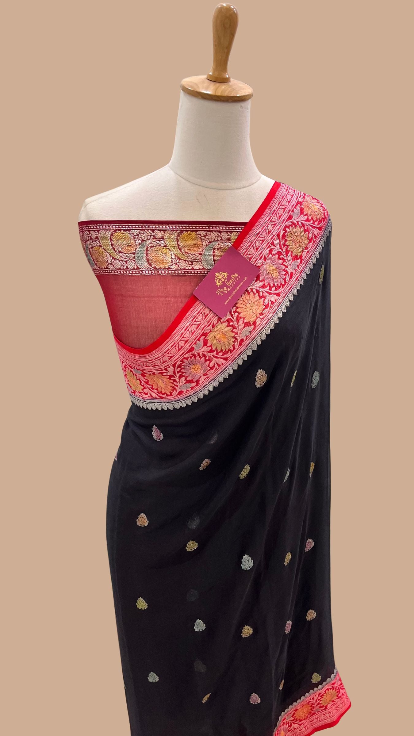 Pure Georgette Handloom Banarasi Saree