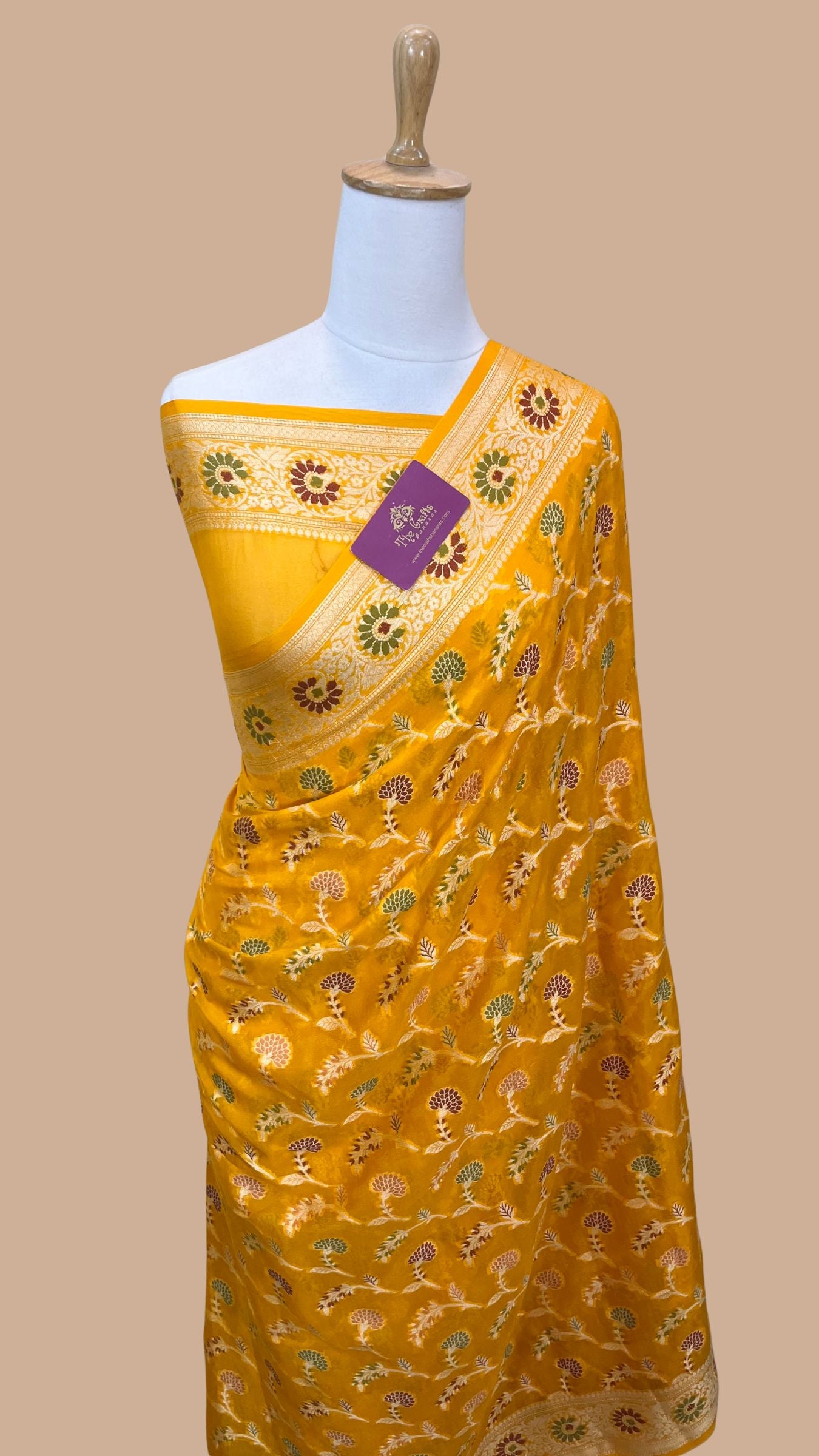 Pure Khaddi Chiffon Banarasi Saree