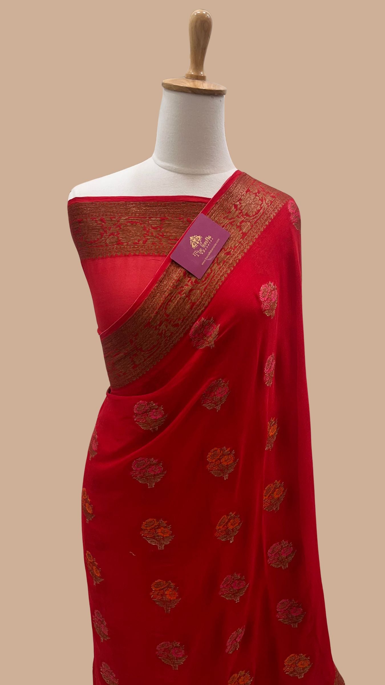 Pure Khaddi Chiffon Banarasi Saree